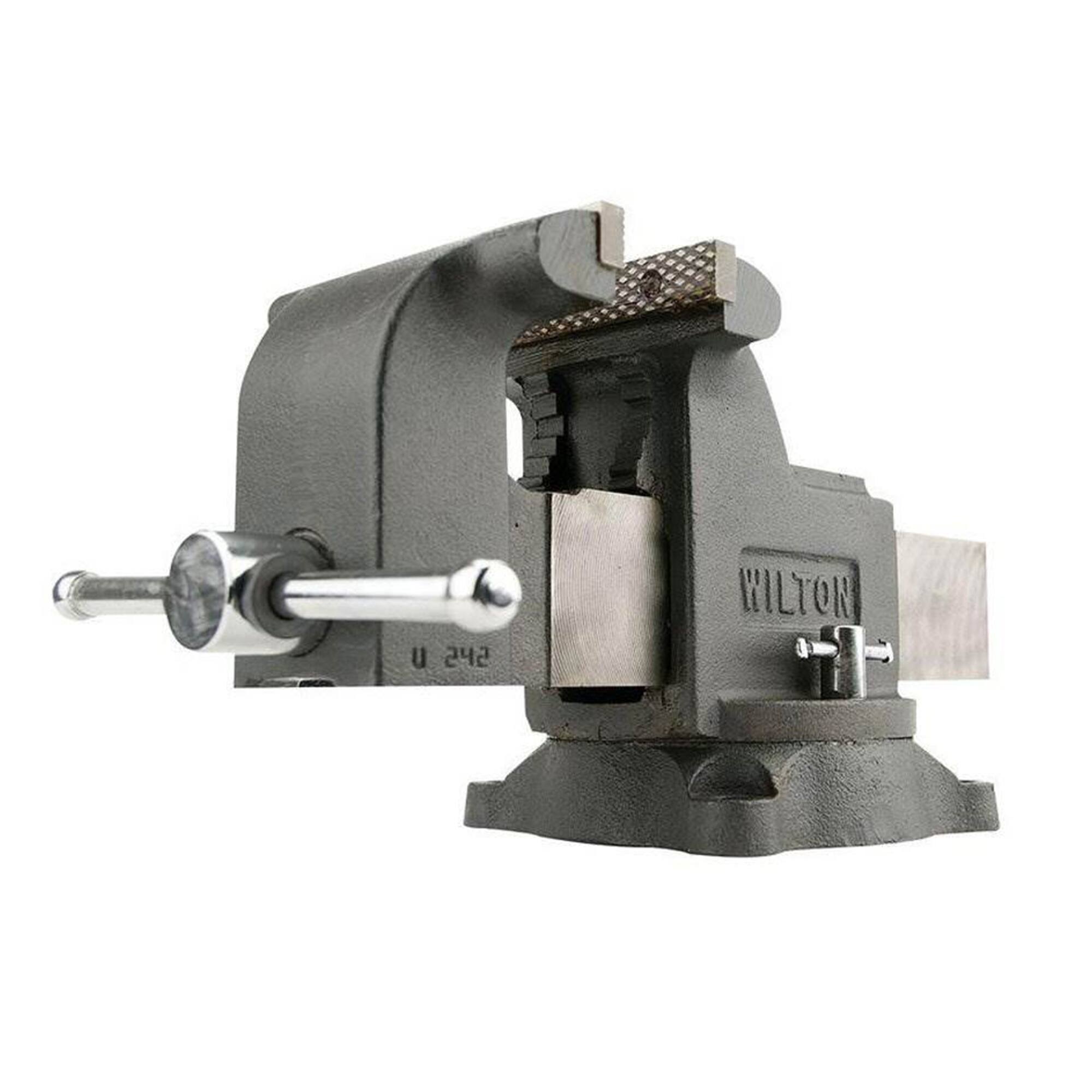 Wilton WS6 Work Shop Bench Vise w/ 6in Jaw, 3.5in Throat and Steel Swivel Base - 42