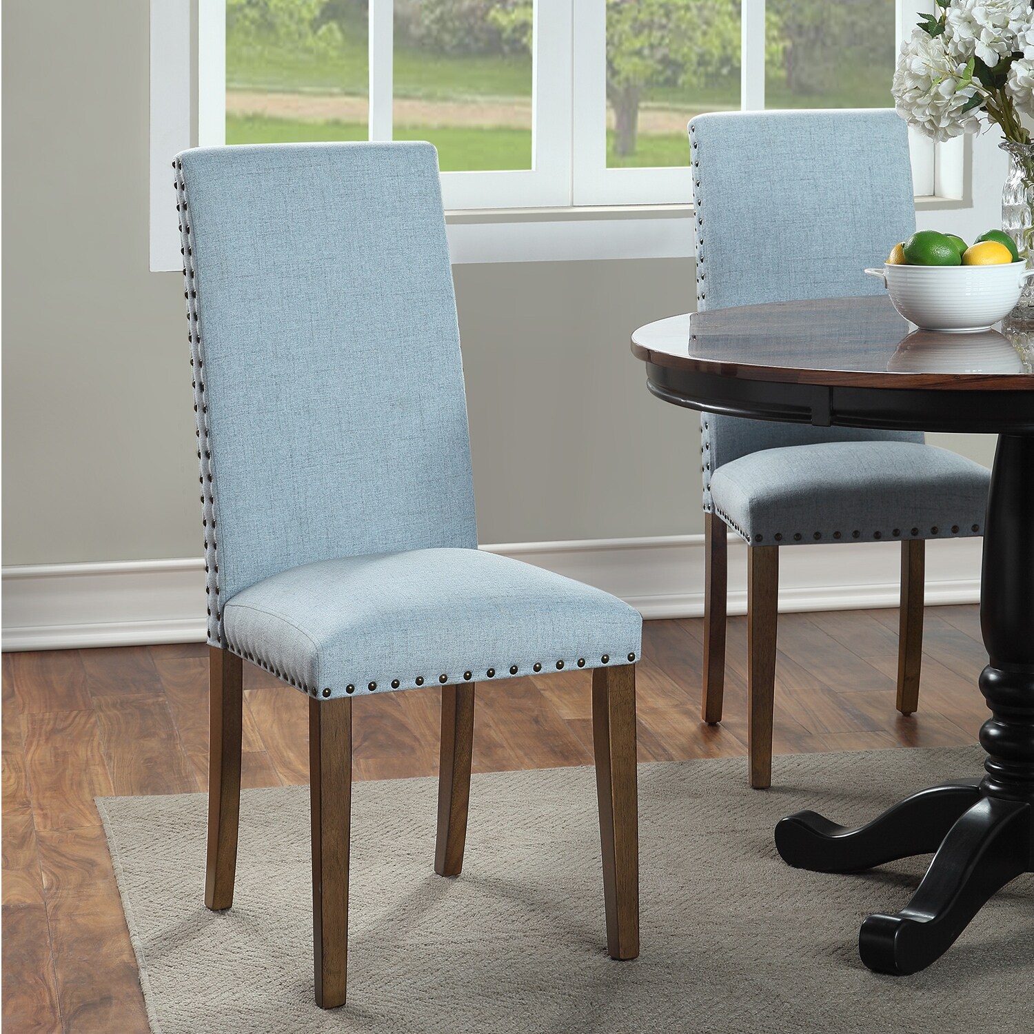 Solid Wood Upholstered Dining Chair (Set of 2)