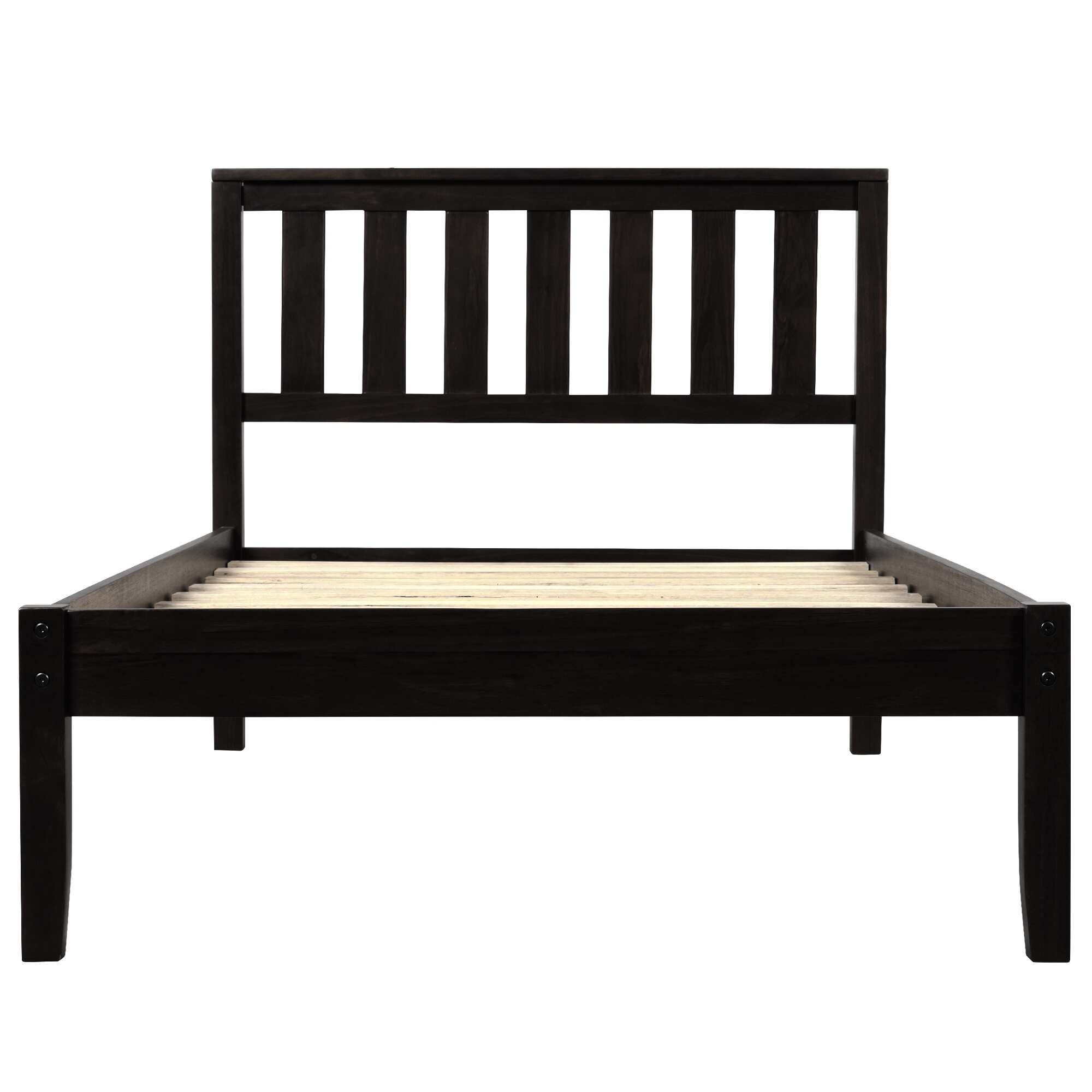 Wood Platform Bed with Headboard/Wood Slat Support