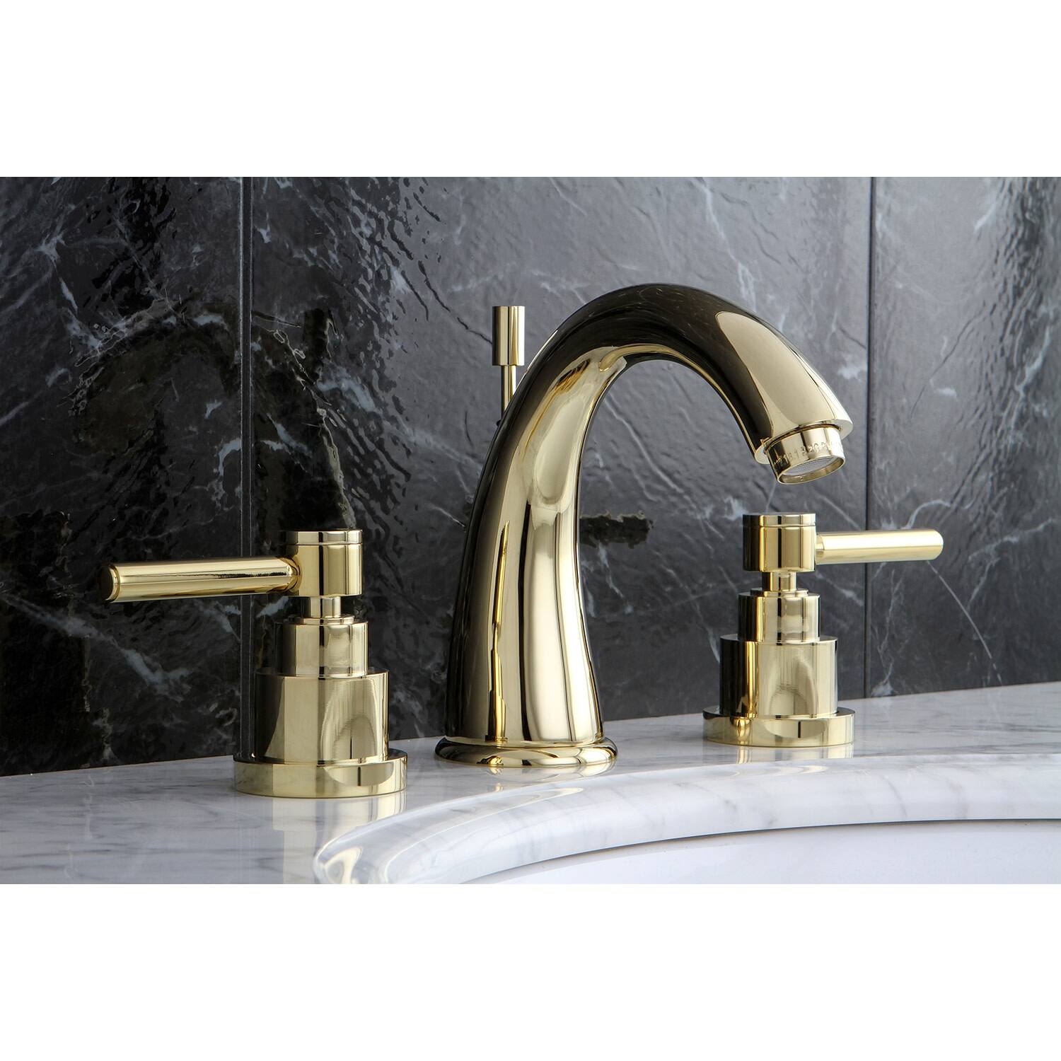 Elinvar Deck Mount Widespread Bathroom Faucet with Brass Pop-Up