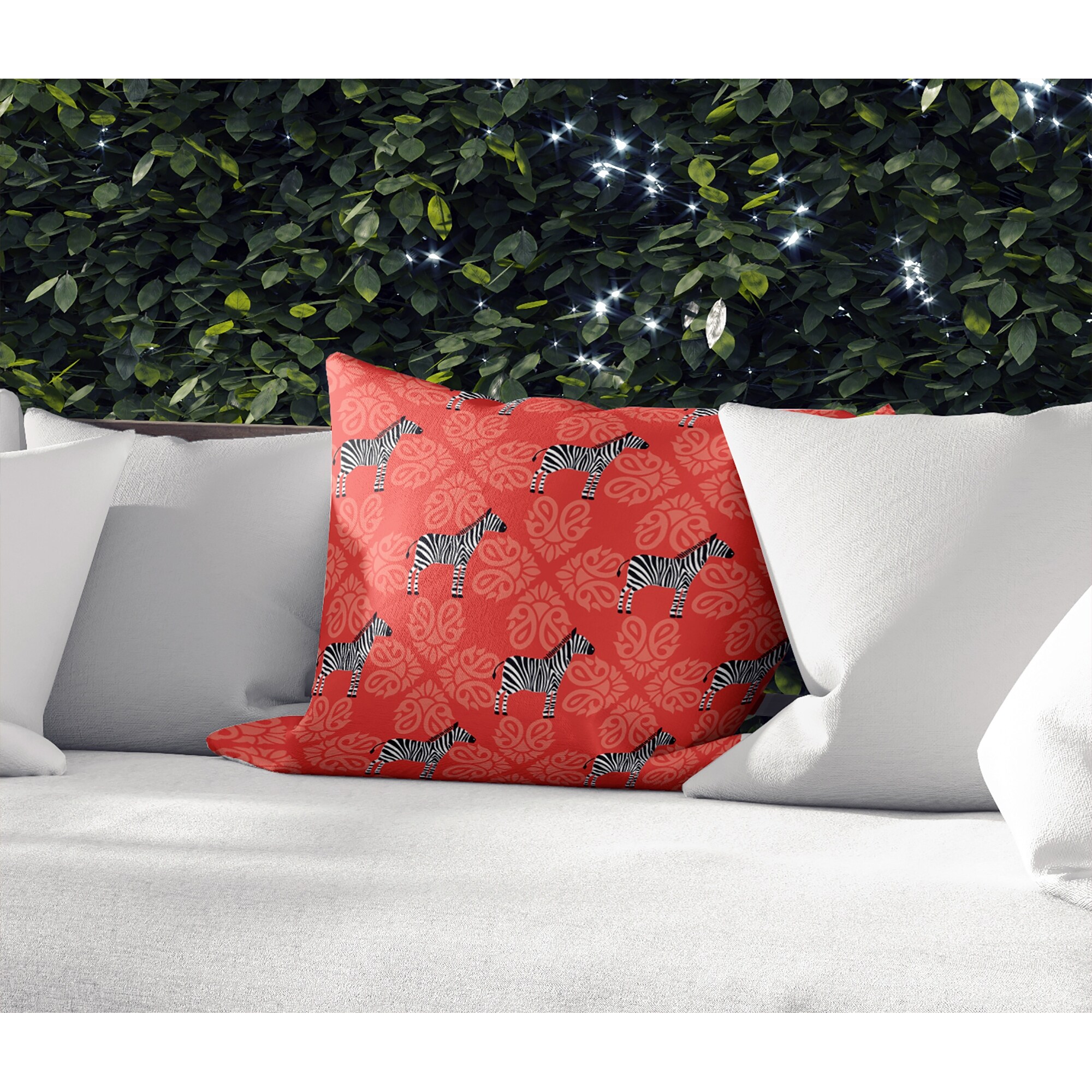 ZEBRA HERD MELON Indoor|Outdoor Pillow By Kavka Designs
