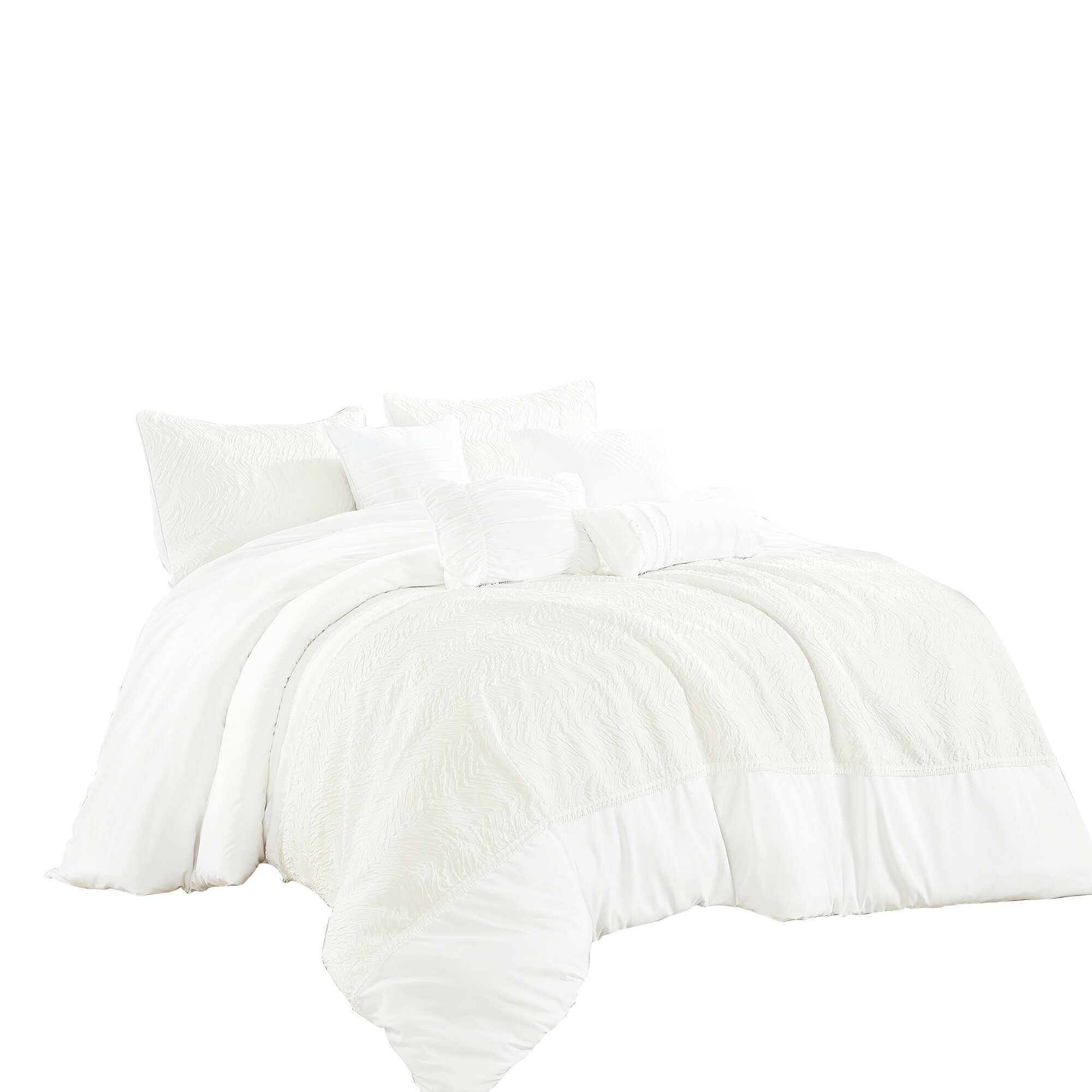 Wellco Bedding Comforter Set Bed In A Bag - 7 Piece Luxury PRIMOLA microfiber Bedding Sets - Oversized Bedroom Comforters - PRIMOLA - Queen