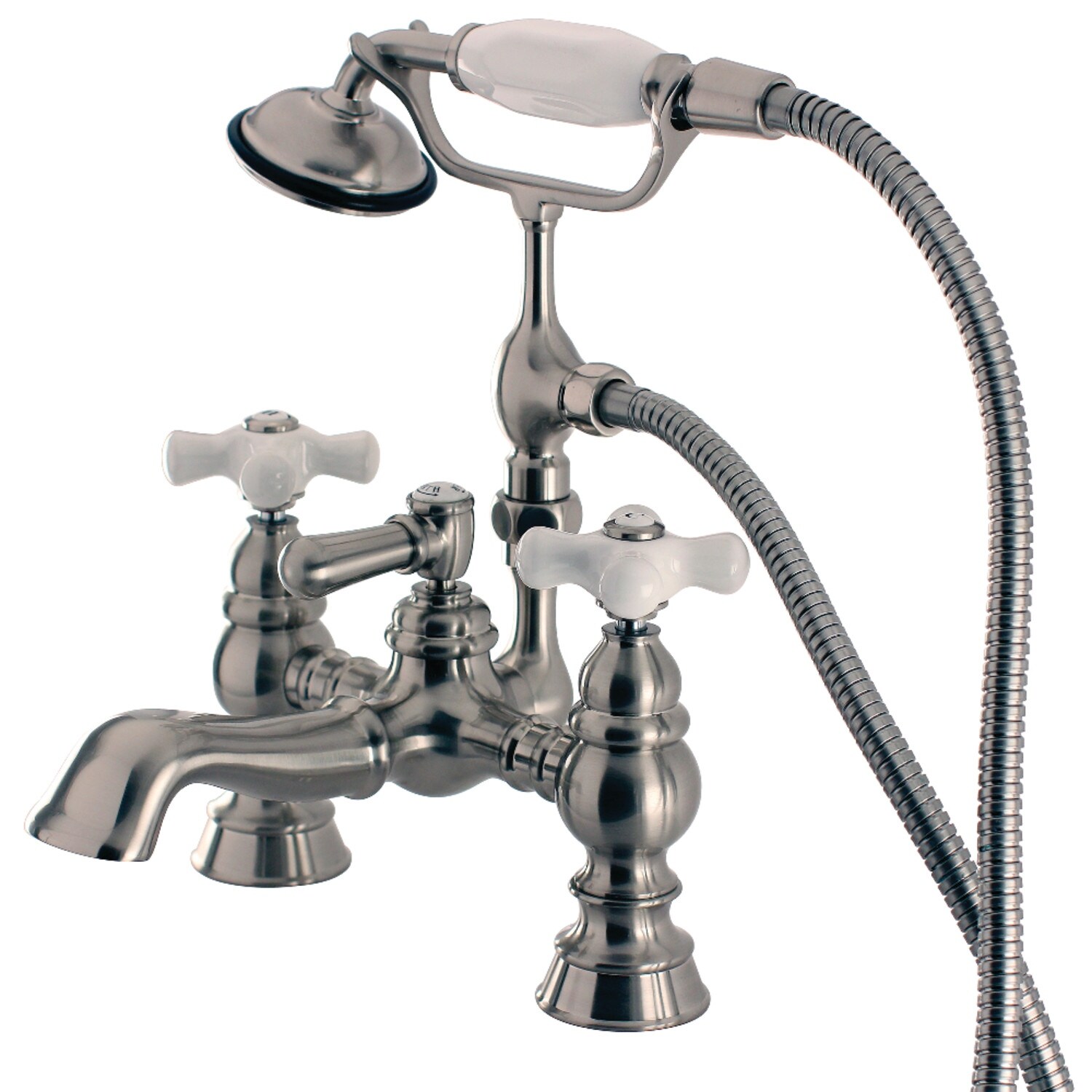 Vintage 7 in. Deck Mount Tub Faucet with Hand Shower