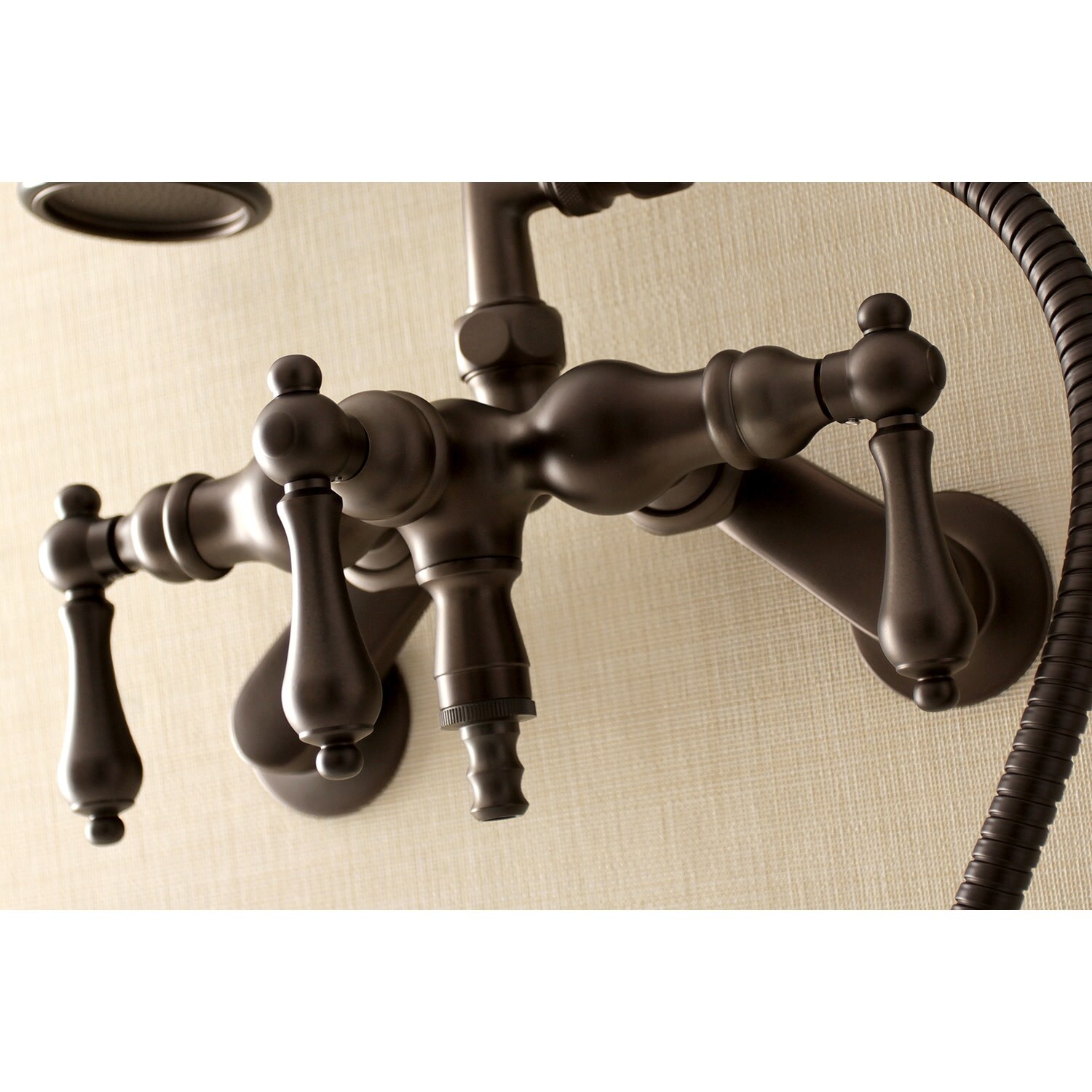 Vintage 3-3/8 in. Adjustable Wall Mount Clawfoot Tub Faucet with Hand Shower