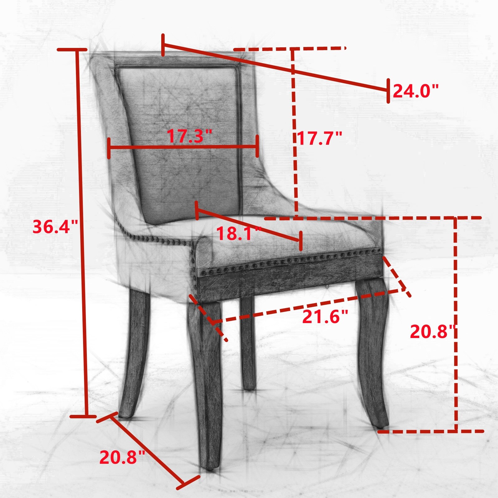 Thickened fabric dining chairs with neutrally toned