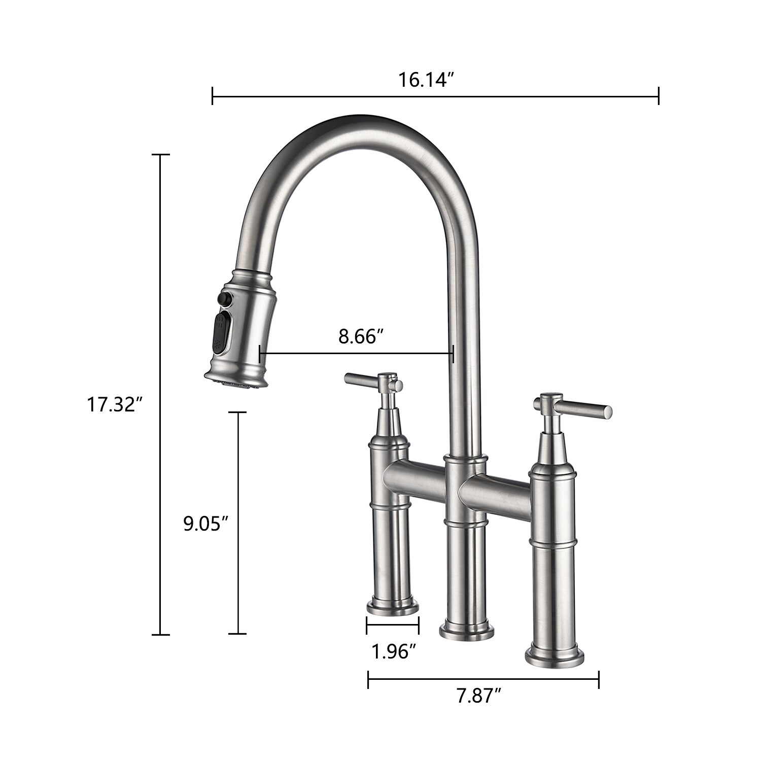 Kitchen Faucet with Pull-Down Sprayhead in Brushed Nickel