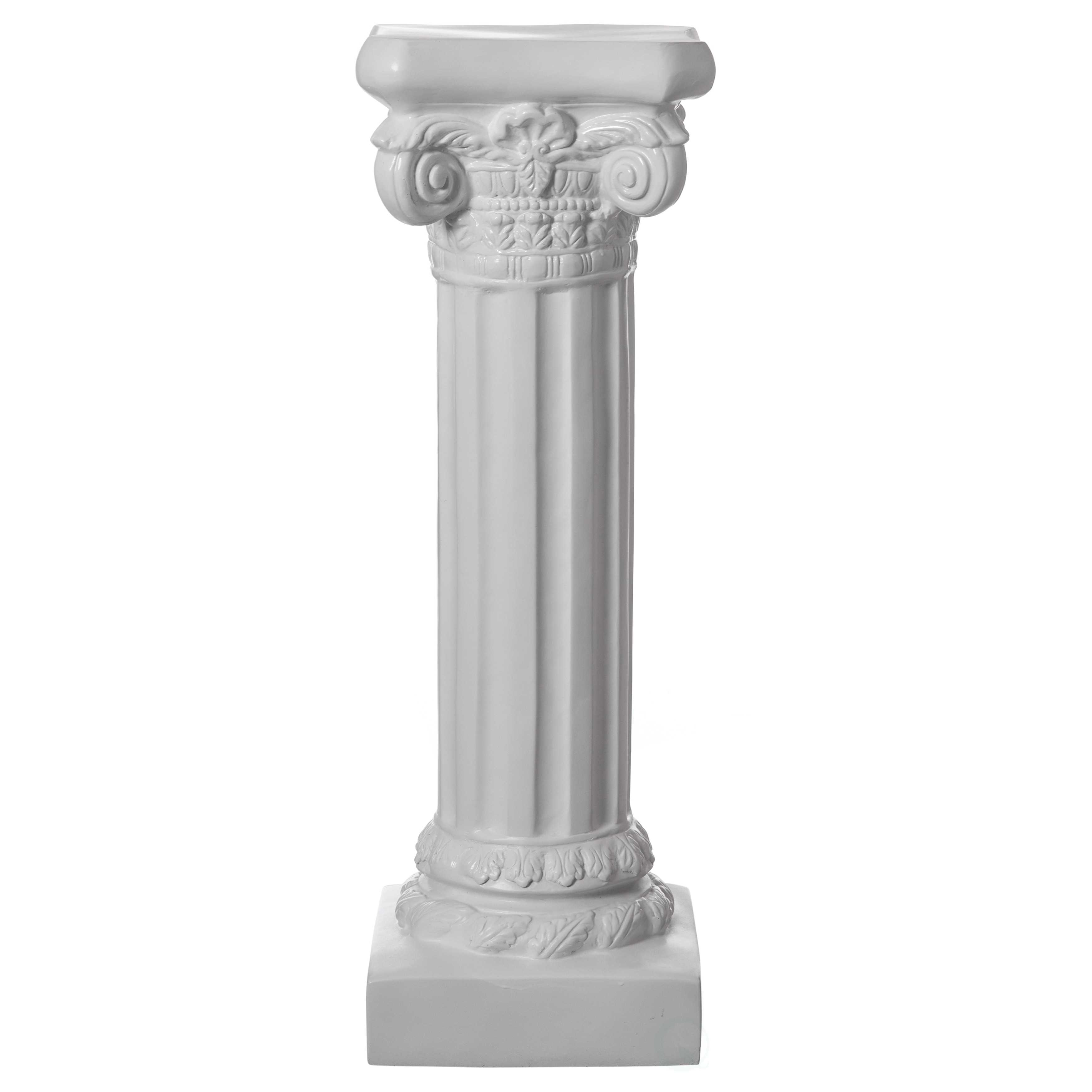 Decorative Modern Fiberglass White Plinth Roman Style Column Ionic Pedestal Vase Stand for Wedding, Living Room, or Dining Room