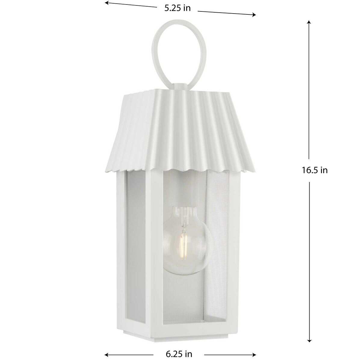 Jeffrey Alan Marks Point Dume Hook Pond Shelter White Outdoor Wall Lantern with DURASHIELD - 6.25 in x 5.25 in x 16.5 in