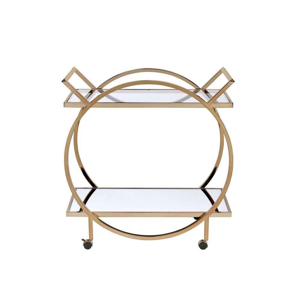 Traverse Serving Cart, Champagne & Mirrored