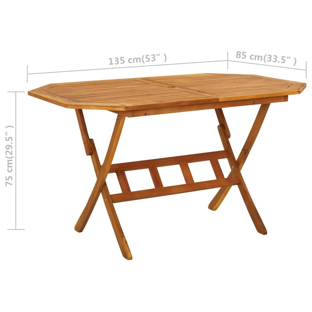 vidaXL Folding Patio Table Solid Acacia Wood