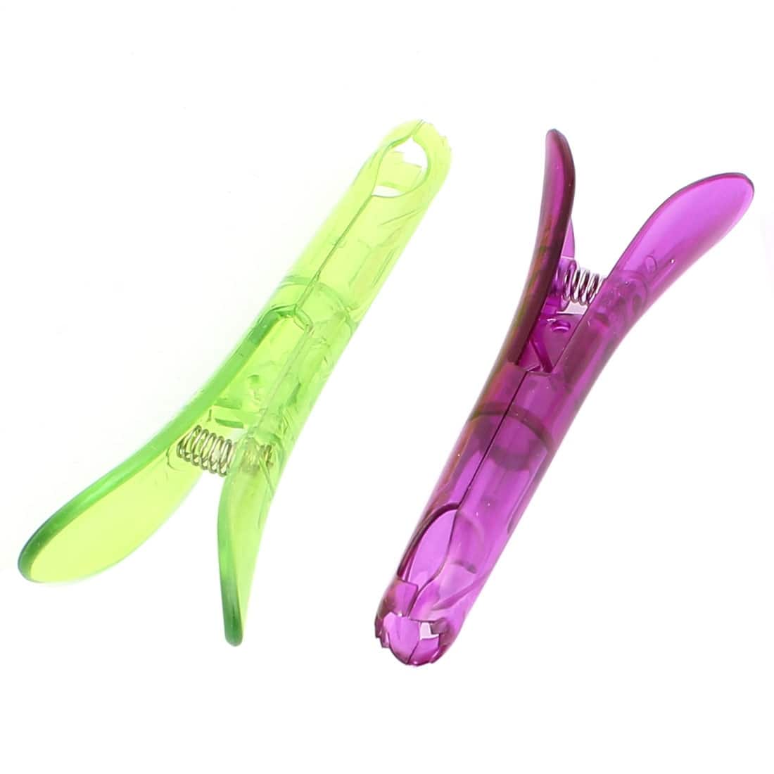 2pcs Plastic Spring Loaded Fruit Grape Cherry Seed Remover Corer - Clear Purple, Clear Green