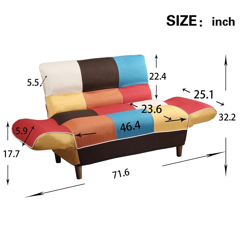 Small Space Colorful Solid Wood Sleeper Sofa