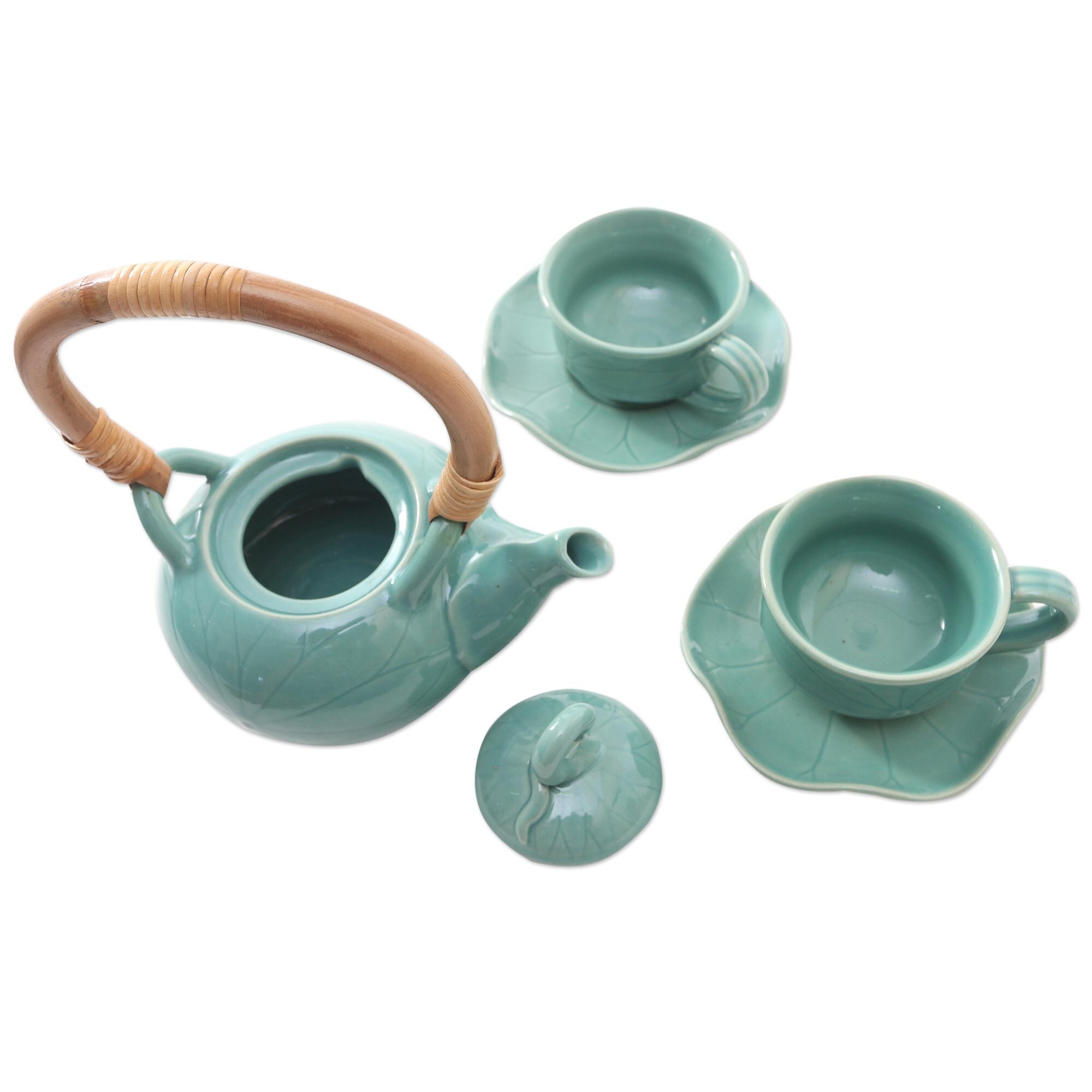 Novica Handmade Honeymoon Tea Ceramic Tea Set For Two (5 Pcs)