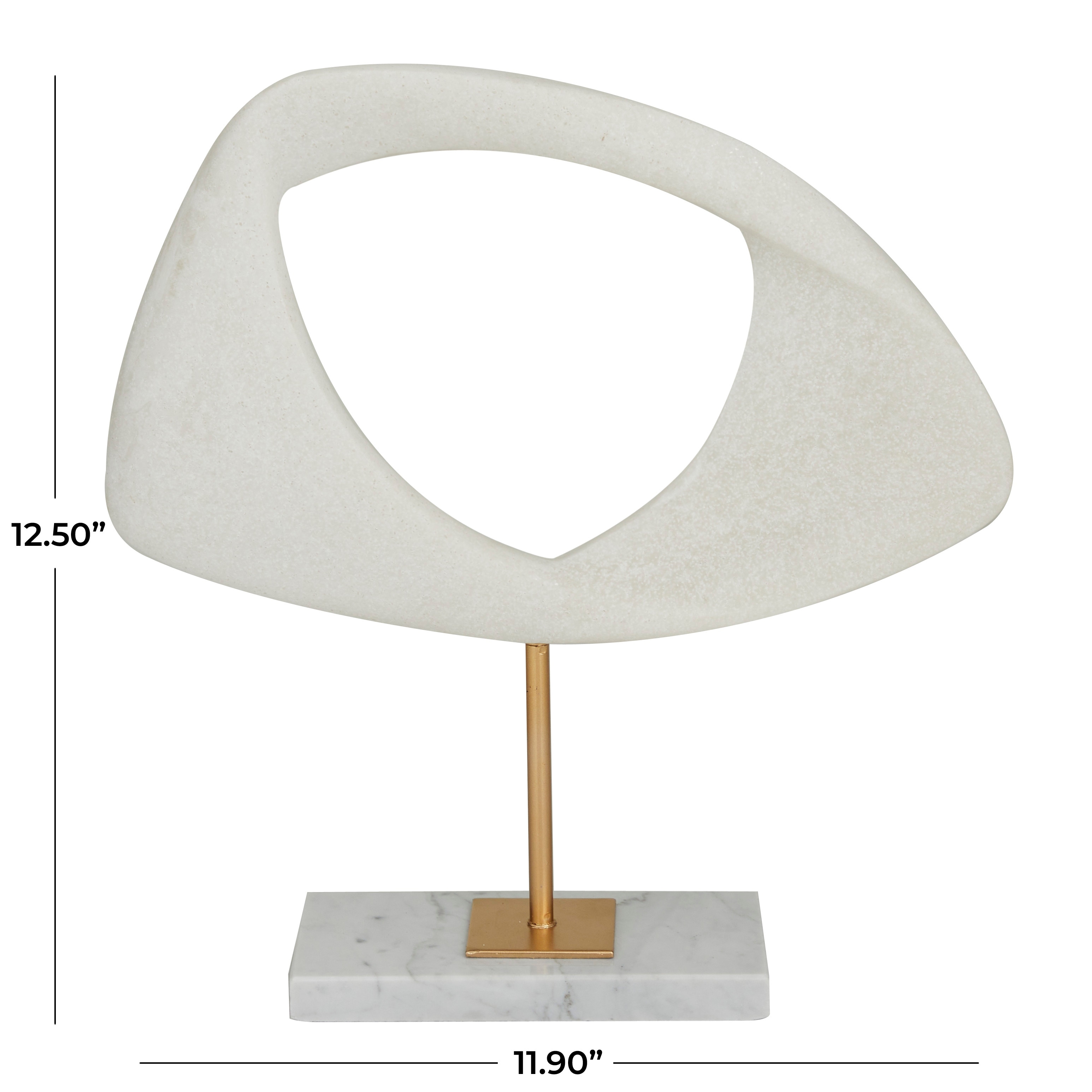 White Polystone Contemporary Abstract Sculpture