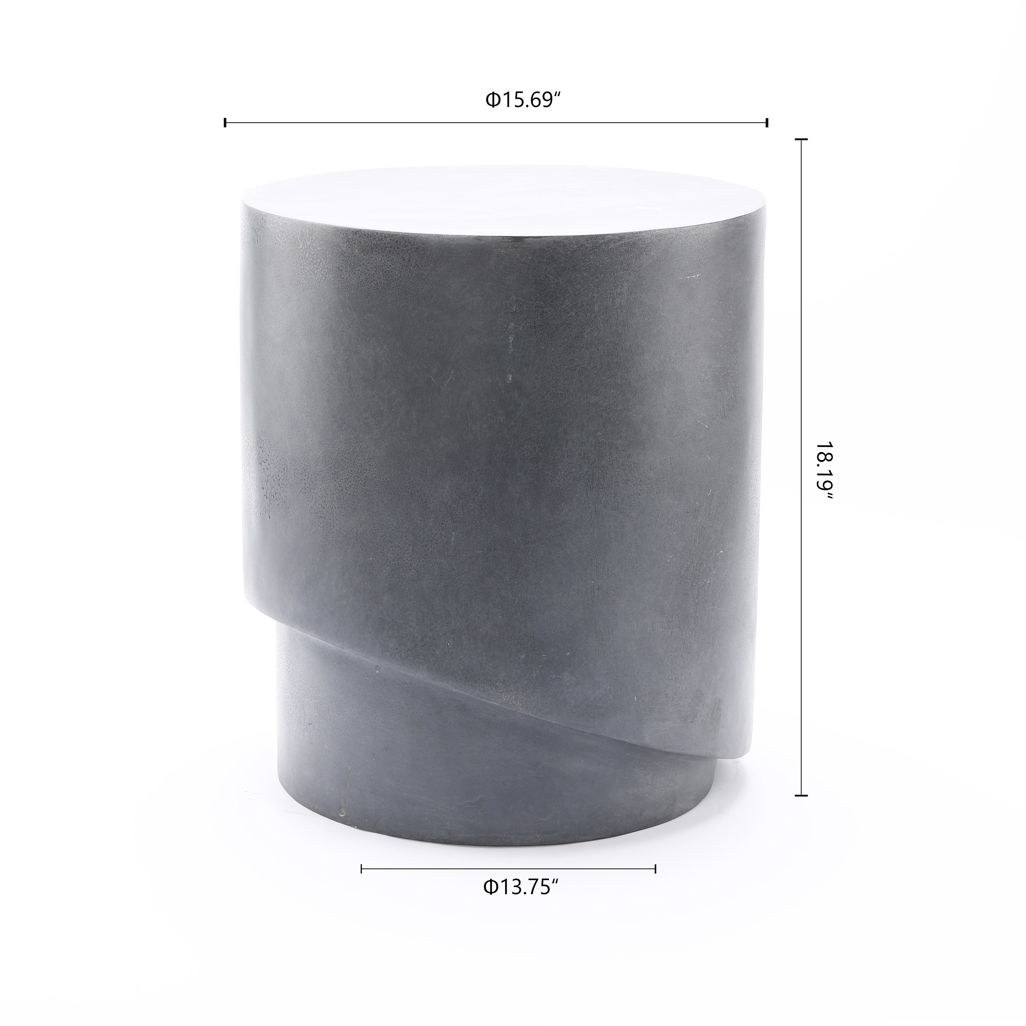 Grey Cement Round Indoor or Outdoor Garden Stool and Side Table