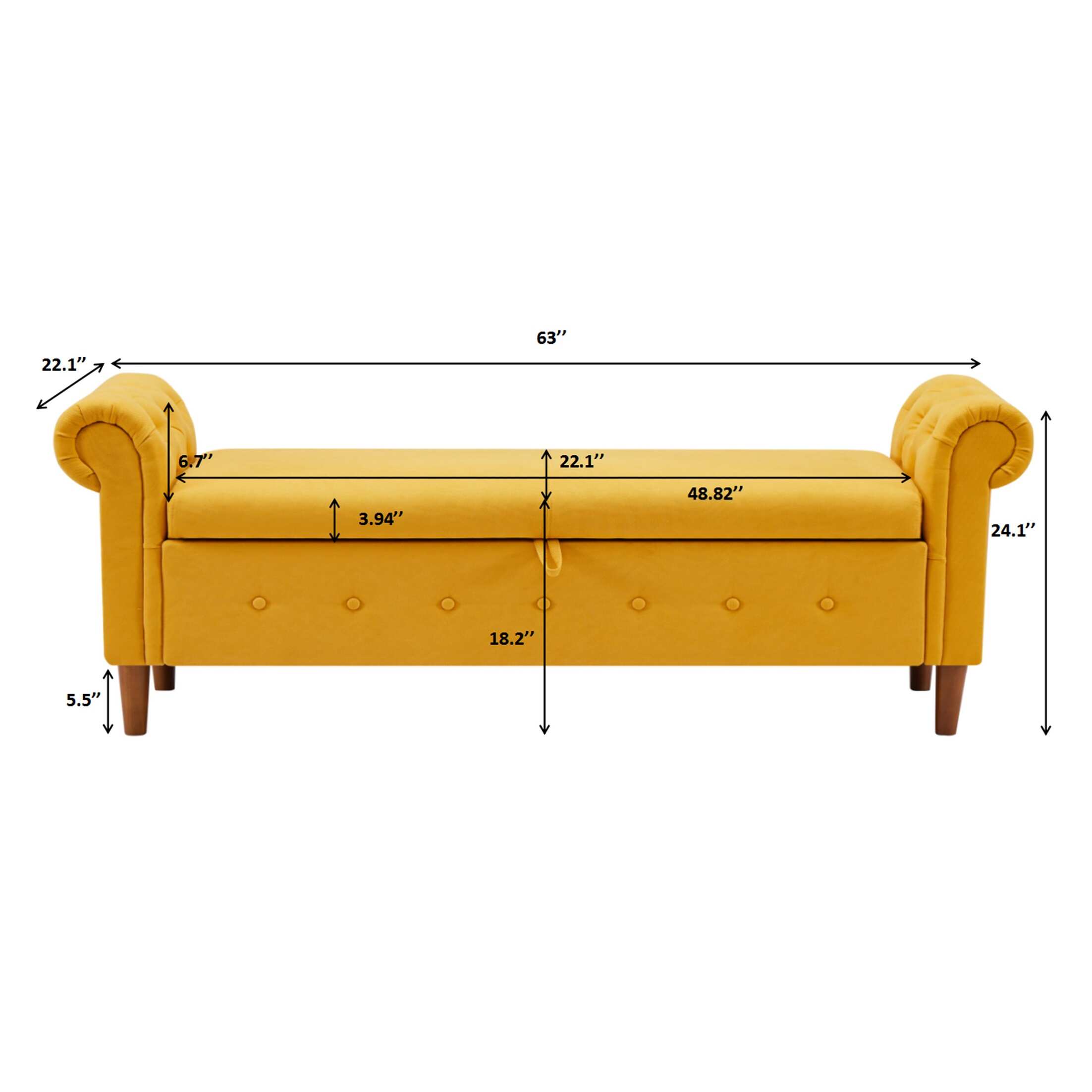 Multifunctional storage rectangular sofa stool