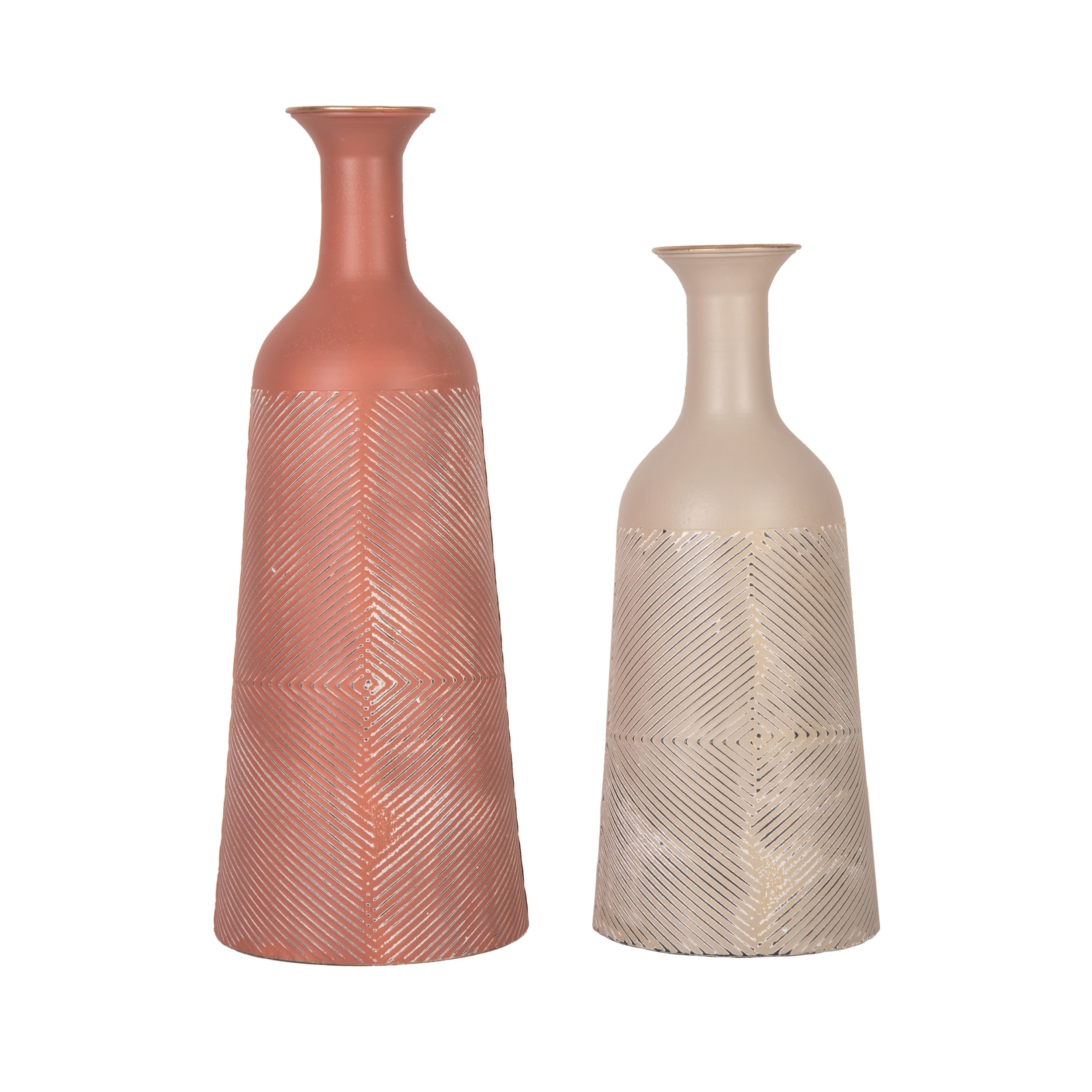 Transpac Metal 22.8" Multicolor Spring Rustic Vases Set of 2