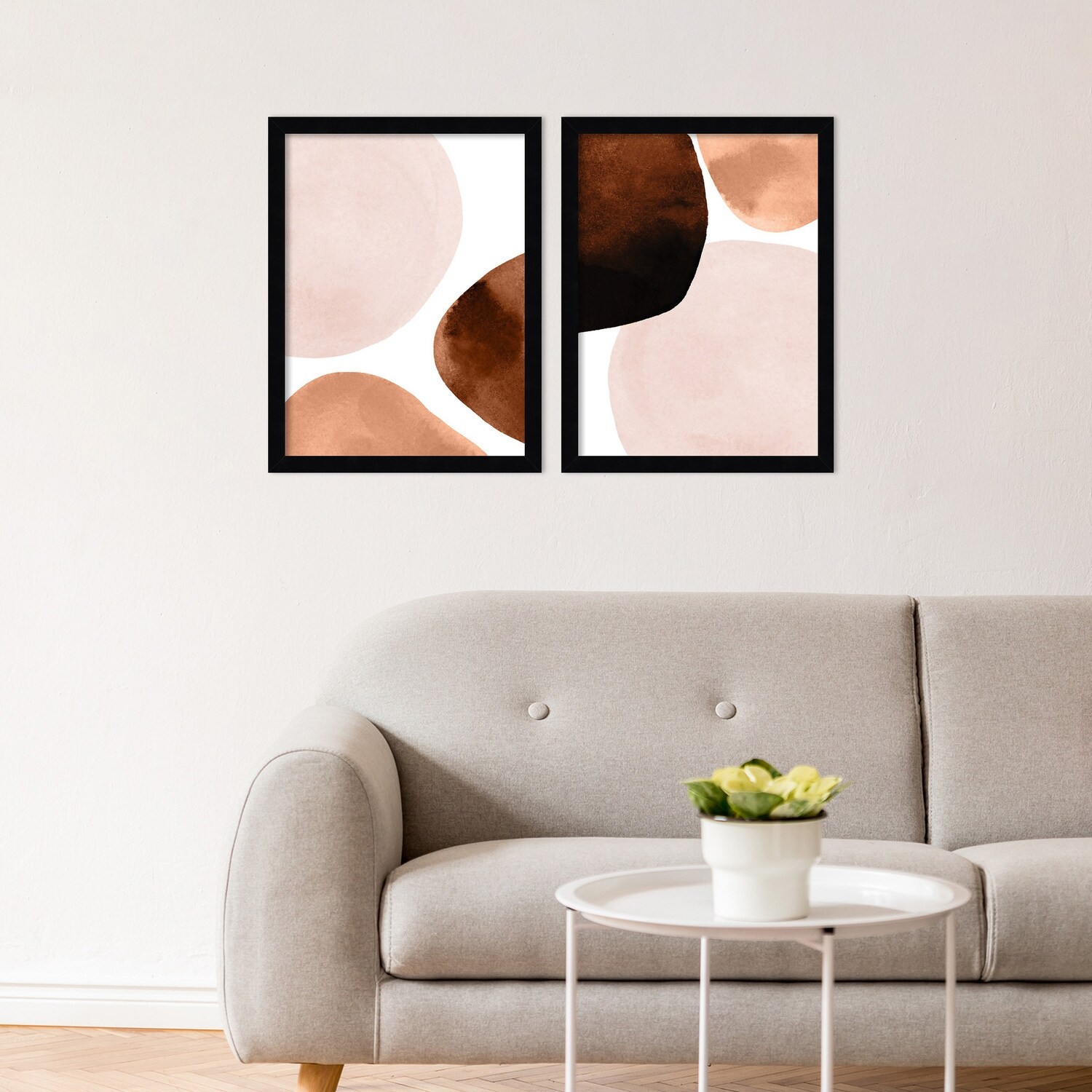 Warm Shapes - set of 2 by Amy Lighthall Framed Art Print