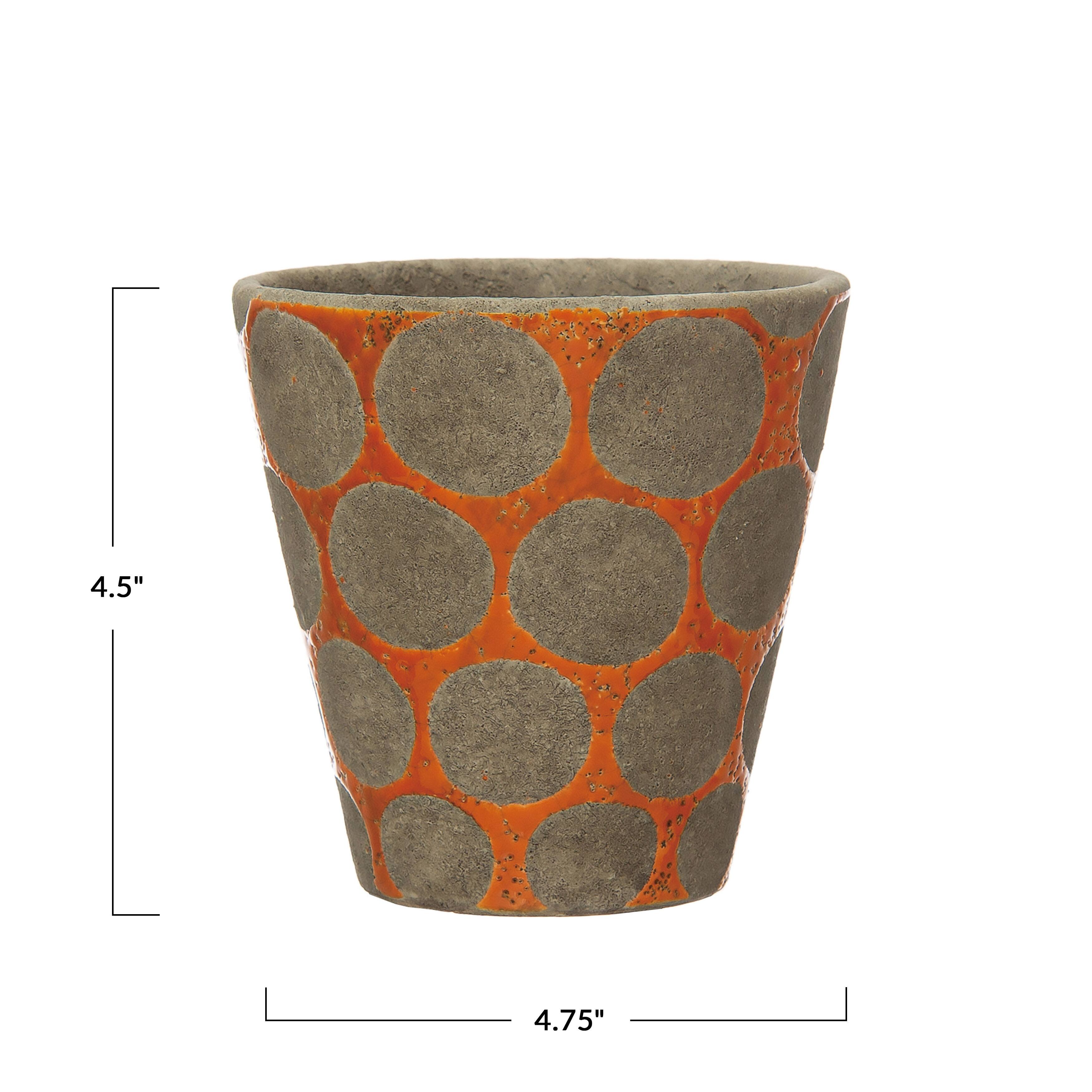 Terra-cotta Vase with Wax Relief Dots