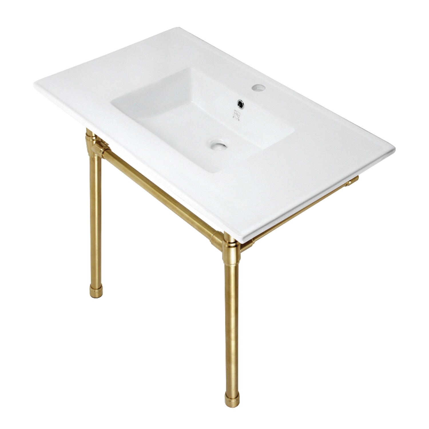 Dreyfuss 37-Inch Console Sink with Stainless Steel Legs (Single Faucet Hole)