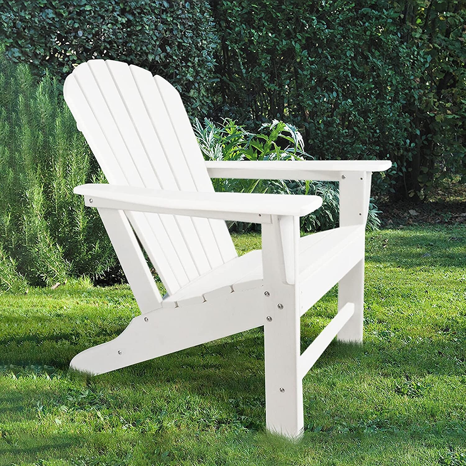 HDPE Resin Wood Adirondack Chair Patio Chairs Lawn Chair, Weather Resistant for Garden, Backyard, Beach, Pool & Lawn Furniture