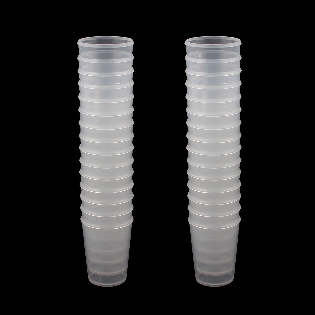 30pcs 50mL Plastic Graduated Scale Liquid Measuring Cup Beaker Kitchen - Clear White