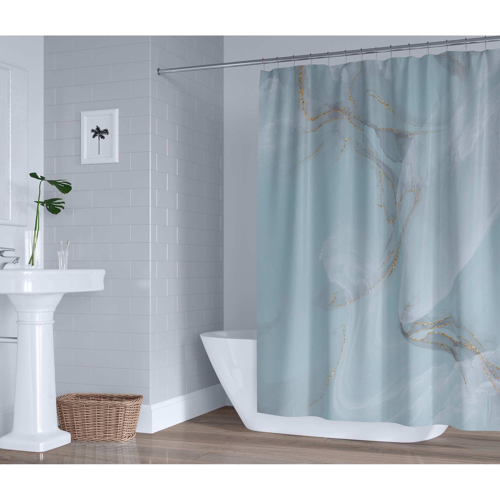 MARBLE BLUE Shower Curtain By Kavka Designs