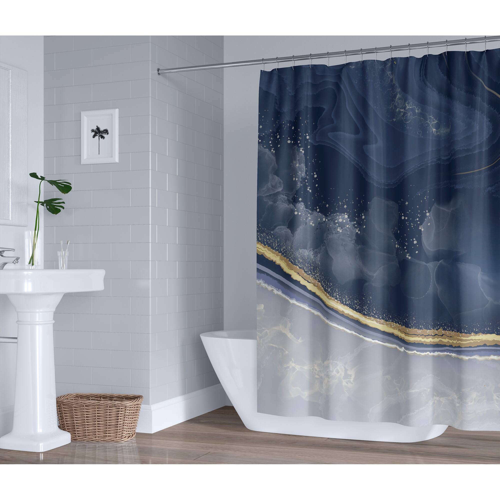 SILICA NAVY Shower Curtain By Kavka Designs