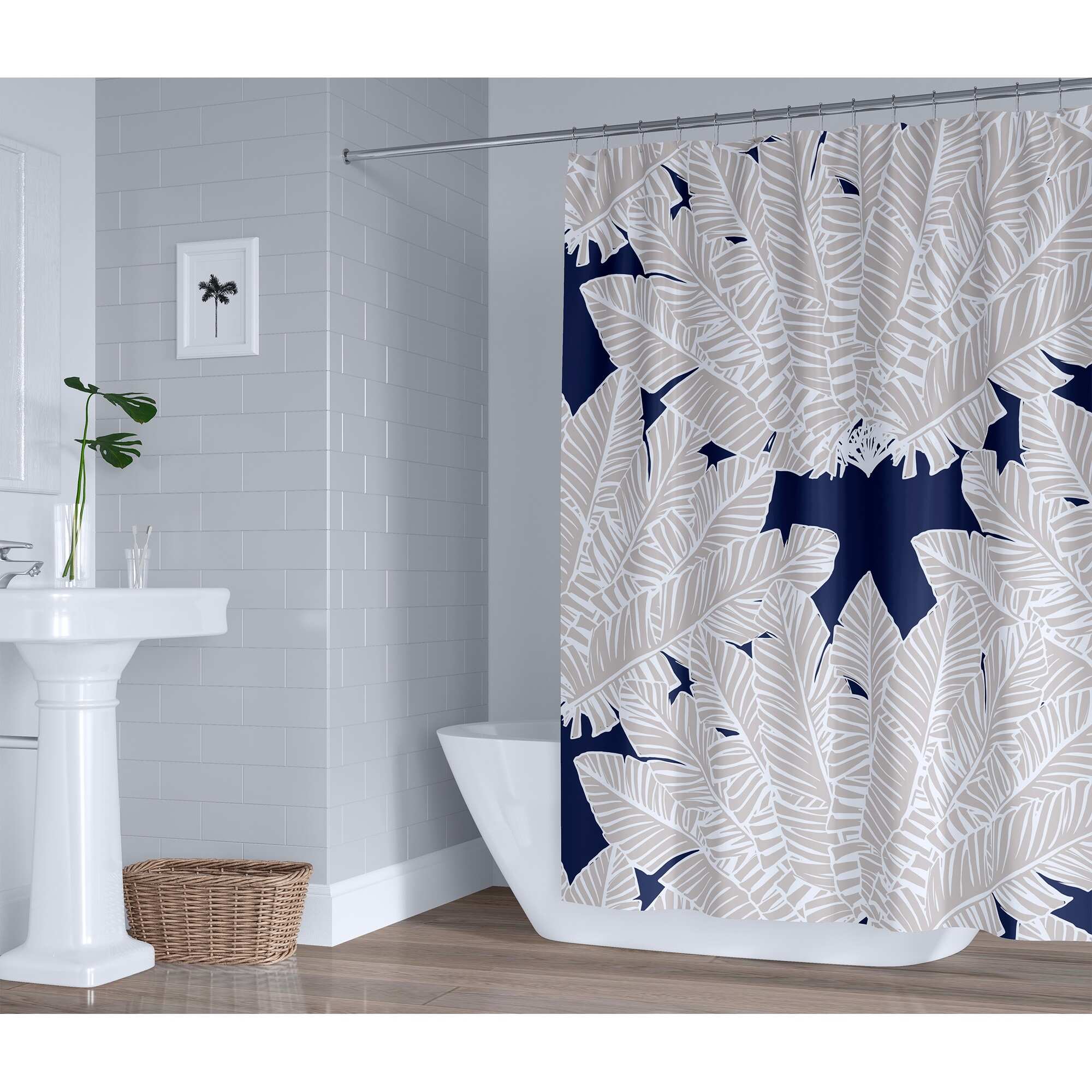 BANANA LEAVES BLUE Shower Curtain By Kavka Designs