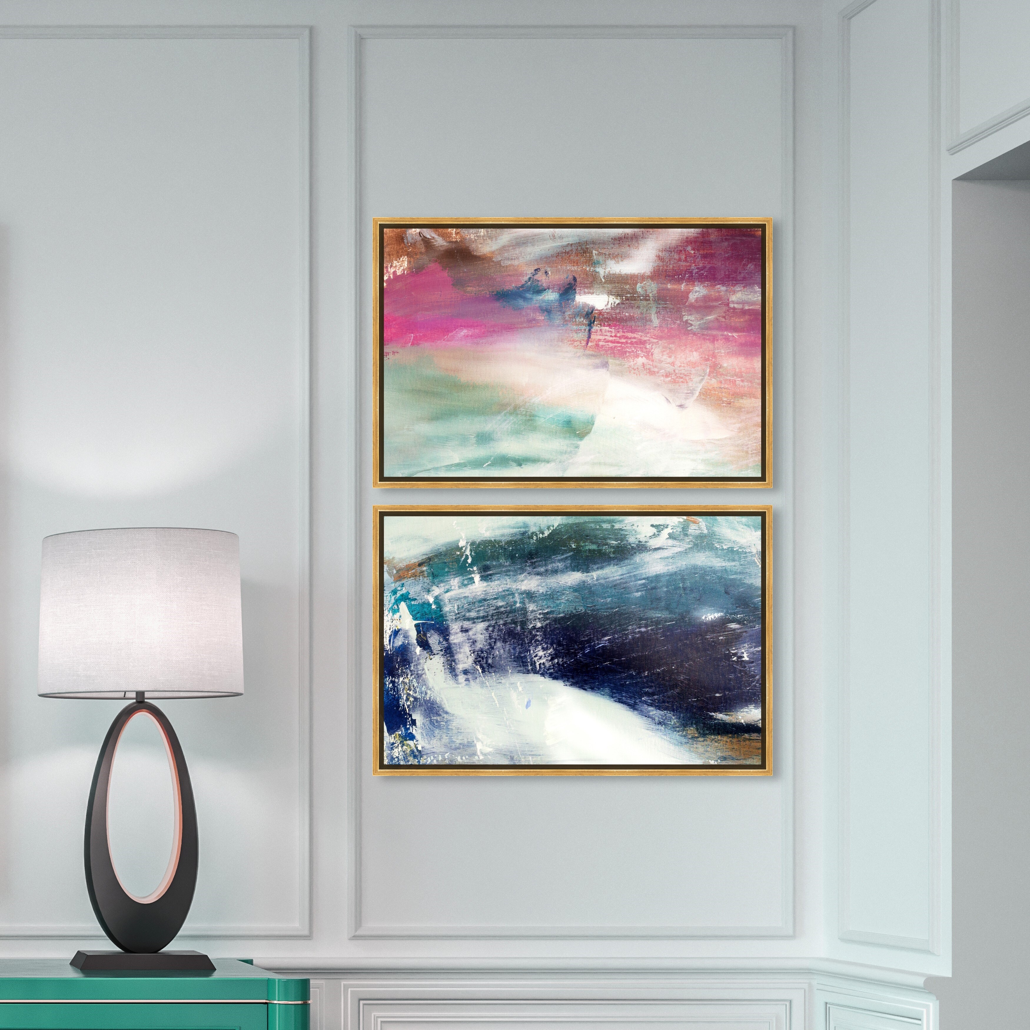 Oliver Gal 'Modern Colorful Ocean Textures' Framed Canvas Art Print