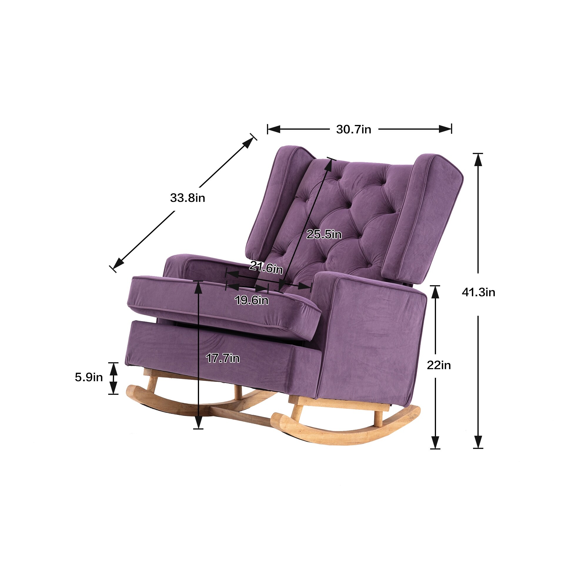 living room Comfortable rocking chair accent chair purple
