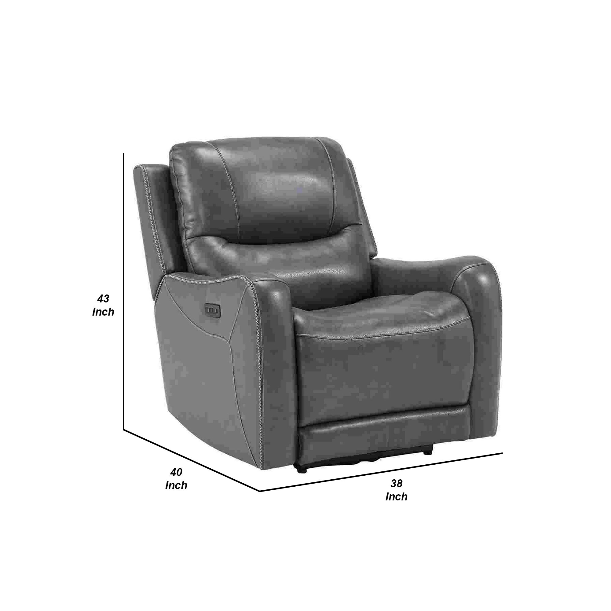 ZeroWall Recliner with Air Massage System, Smoke Grey