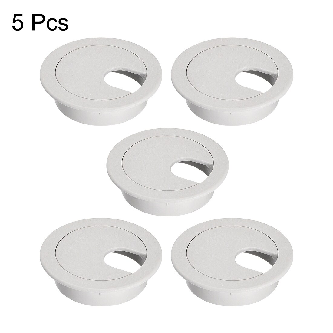 5pcs Cable Hole Cover 1-3/8" Plastic Desk Grommet for Wire Organizer Gray
