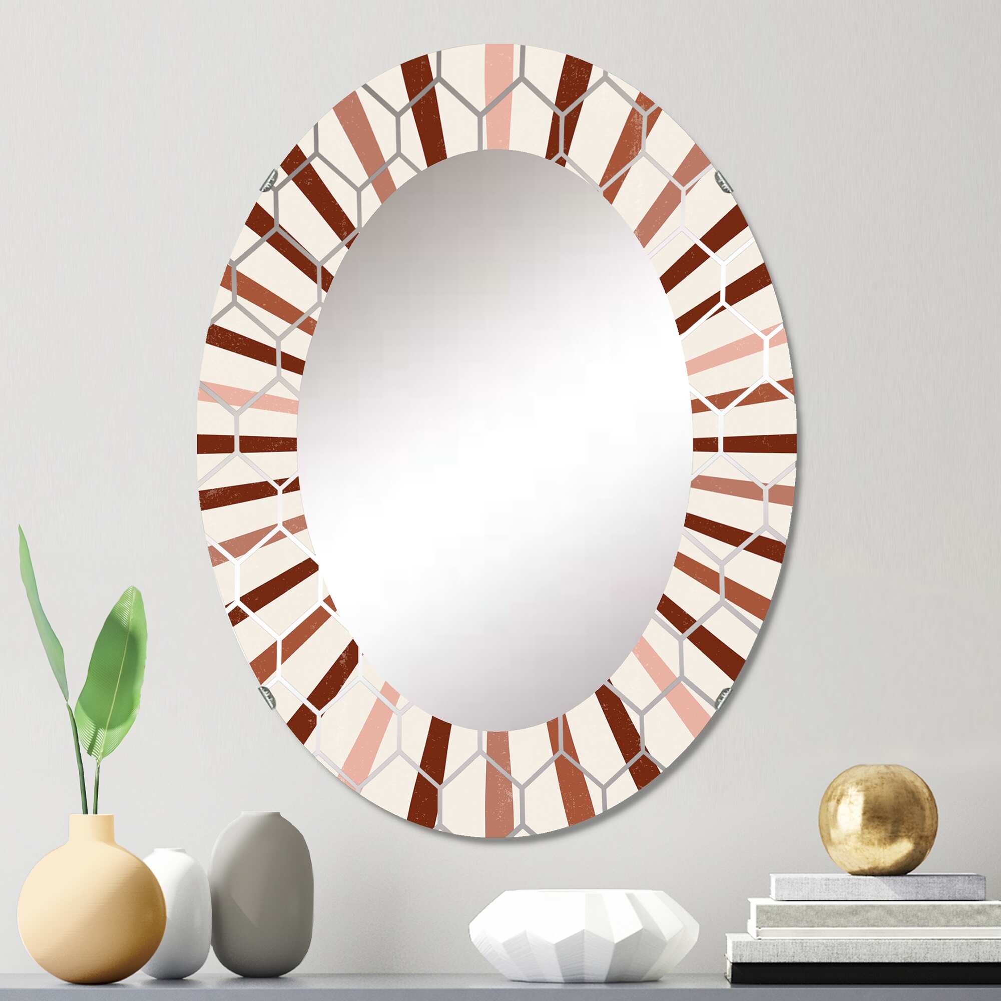 Designart 'Geometric Radiant Sun' Printed Modern Wall Mirror