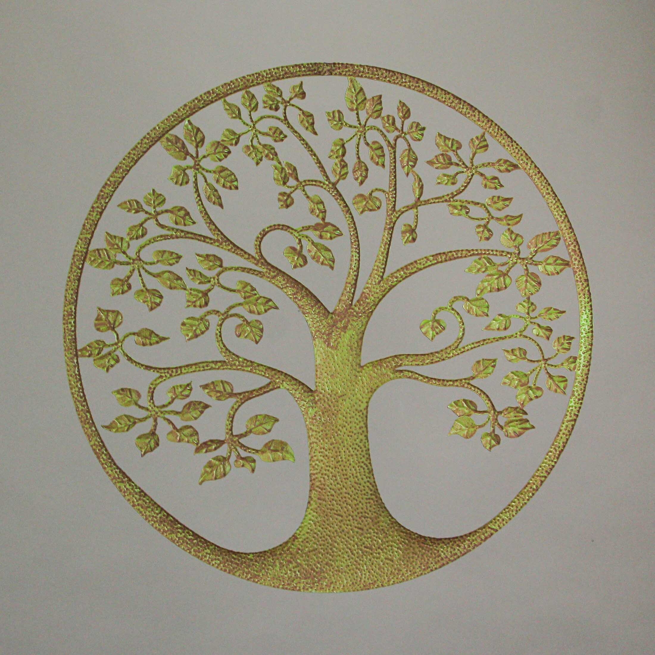 16 Inch Metal Tree Of Life Wall Hanging Sculpture Home Decor Art