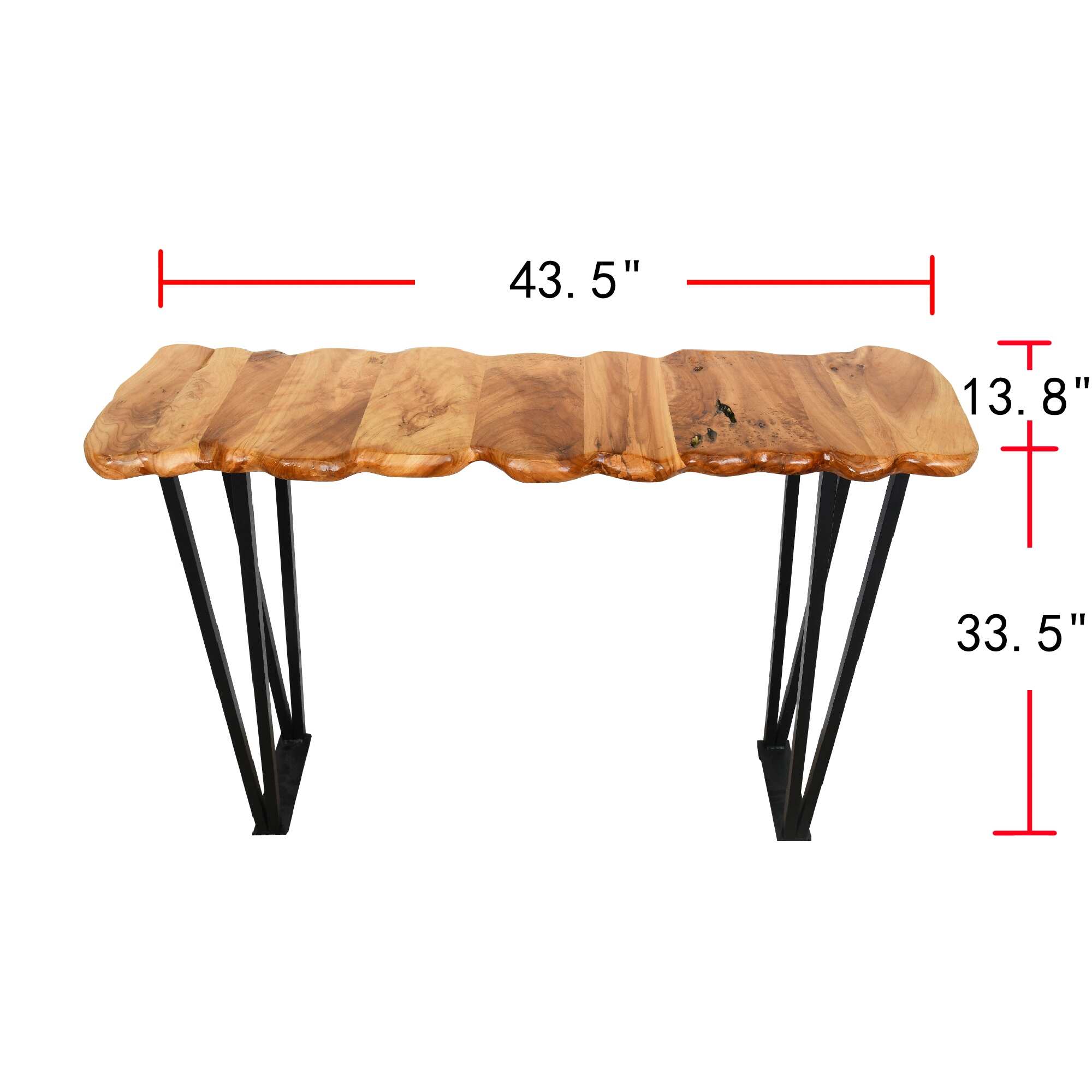 Greenage Cedar Wood Console Table - 43.5''x13.8''x33.5''H