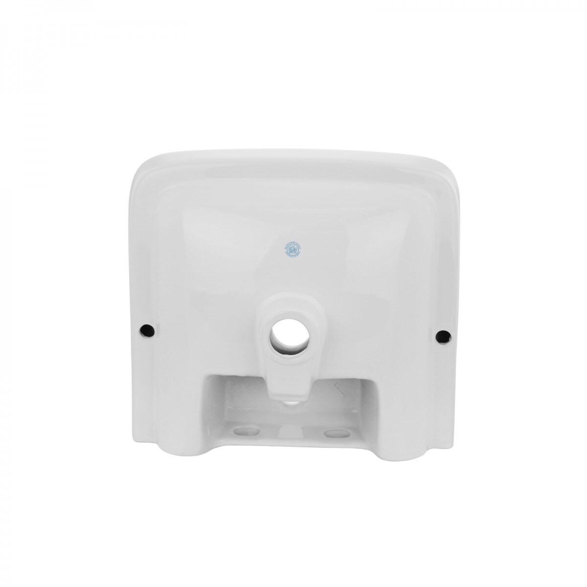 White Ceramic Rectangle Bathroom Sink Wall Mount with Backsplash Lip and Single Faucet Hole Renovators Supply