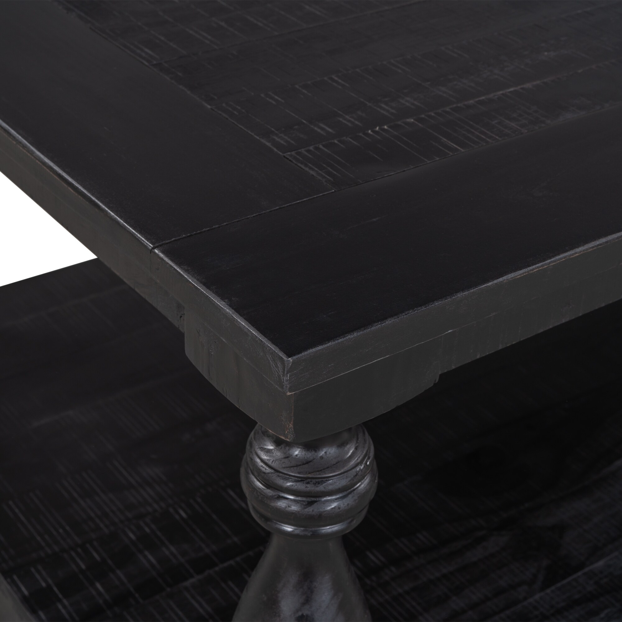 Rustic Floor Shelf Coffee Table with Storage