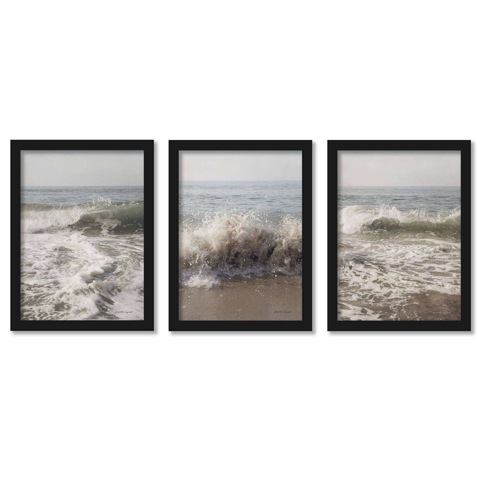 High Tide Elizabeth Urquhart Coastal - 3 Piece Framed Gallery Art Set