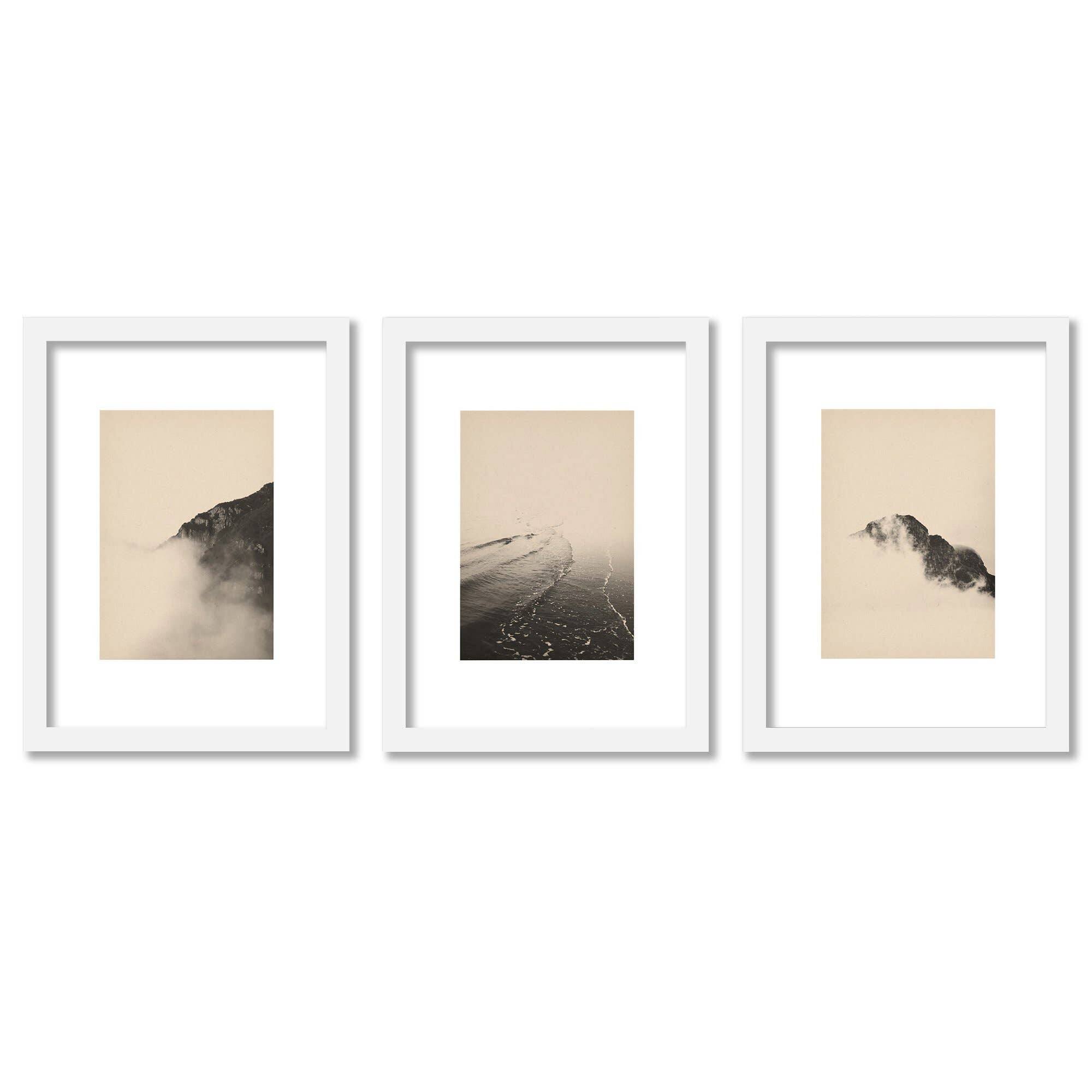 Sepia Nature Scape Roseanne Kenny Abstract 2 - 3 Piece Framed Gallery Art Set