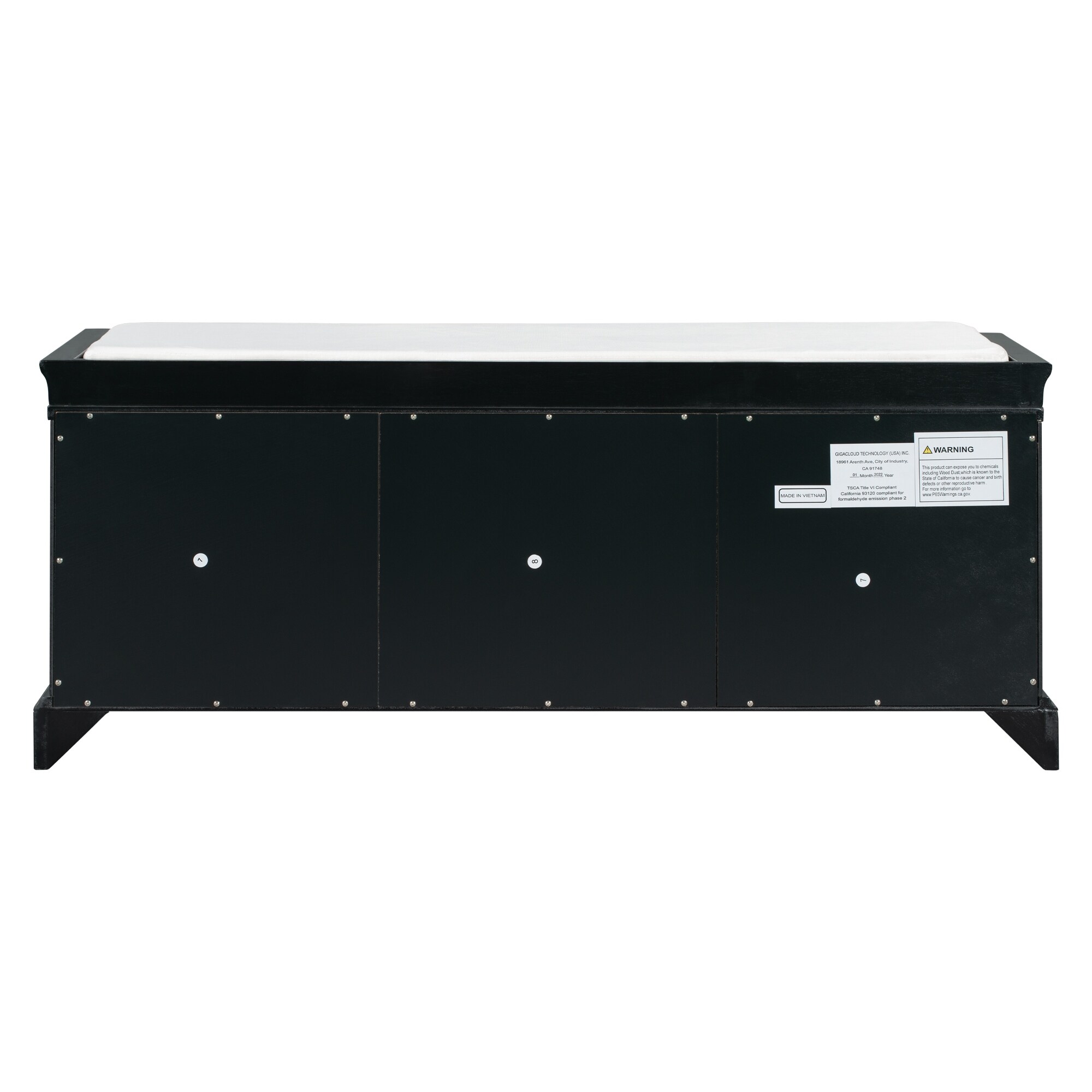 Storage Bench with 2 Drawers and 2 cabinets(Black)