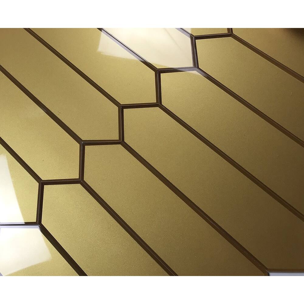 Miseno BLDFOBPIC Reverse Beveled - 3" x 12" Hexagon Wall Tile - Matte - Gold