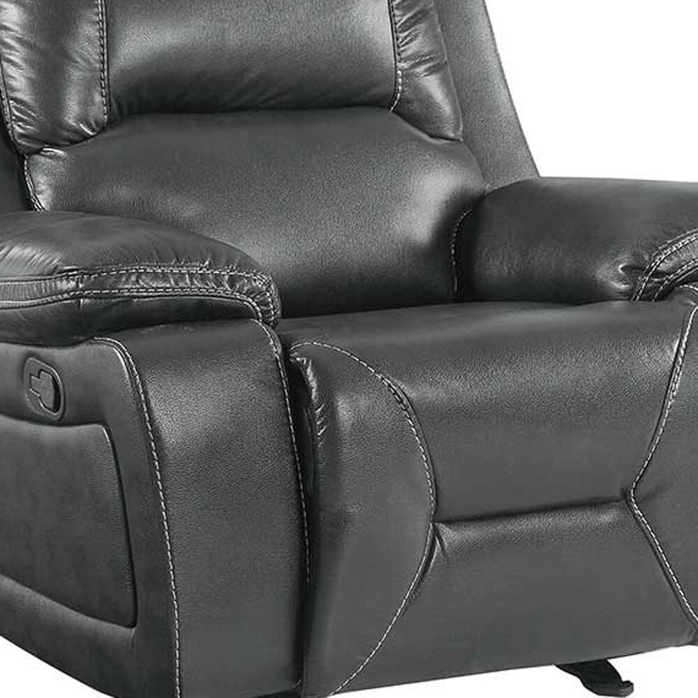 40" Grey Classy Leather Reclining Chair
