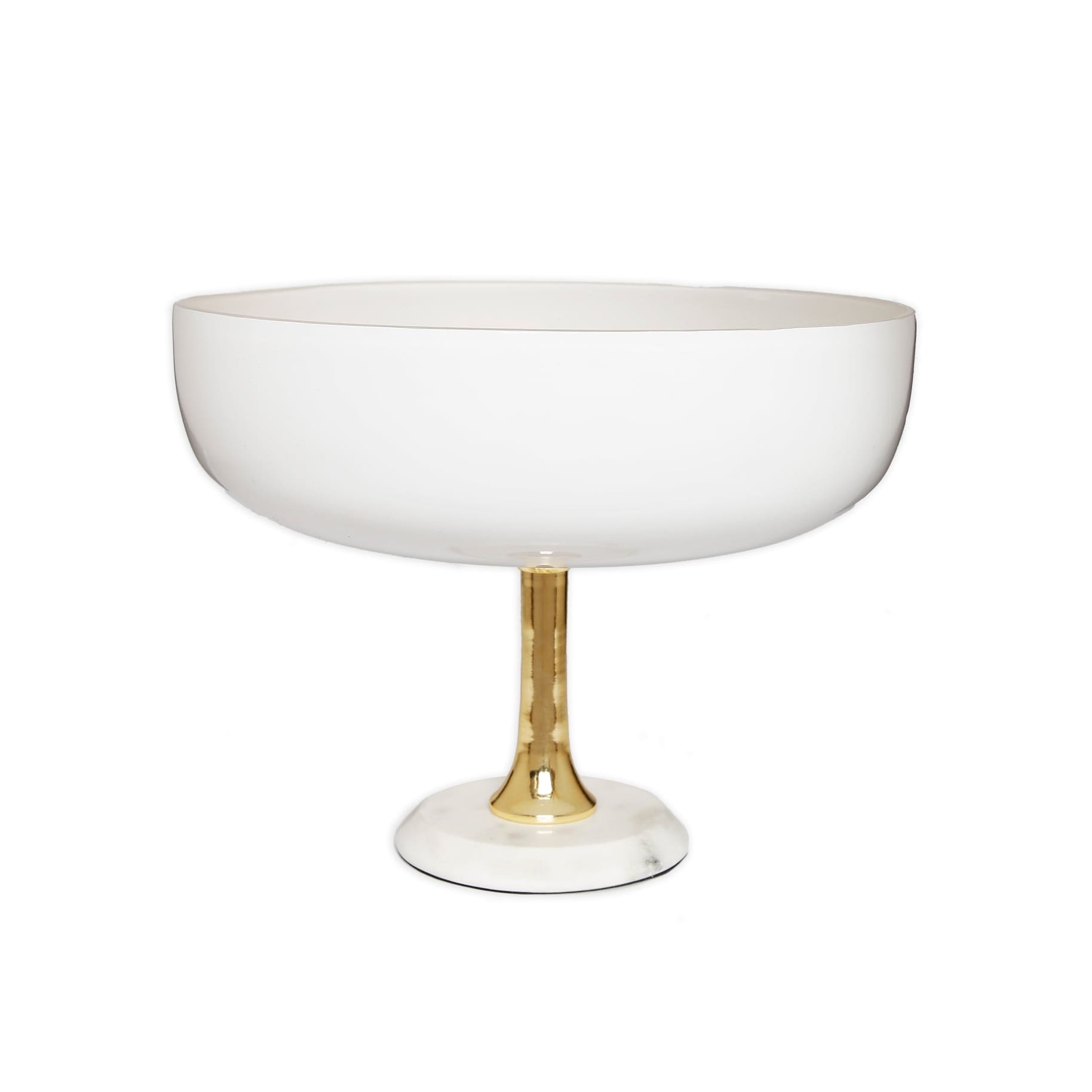 Gold Footed Marble Bowl - 11.75"D