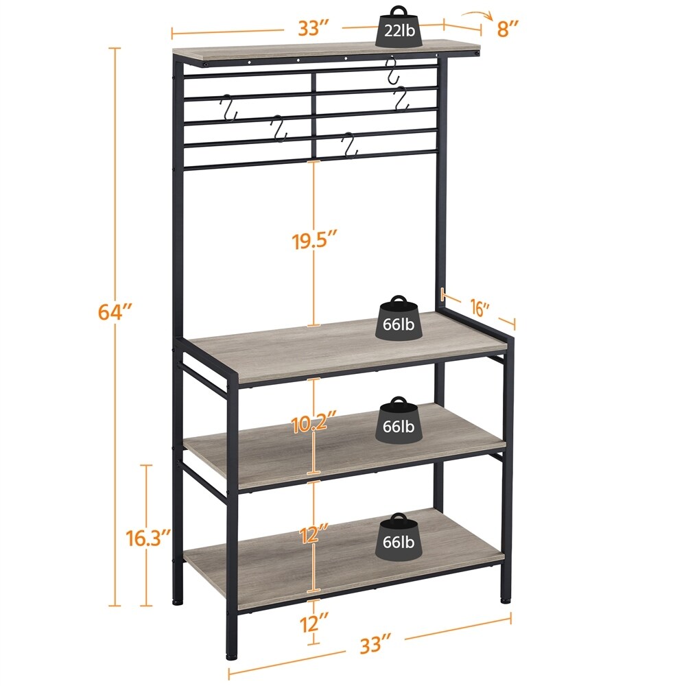 Yaheetech 4-tier Kitchen Baker's Rack Kitchen Microwave Oven Stand