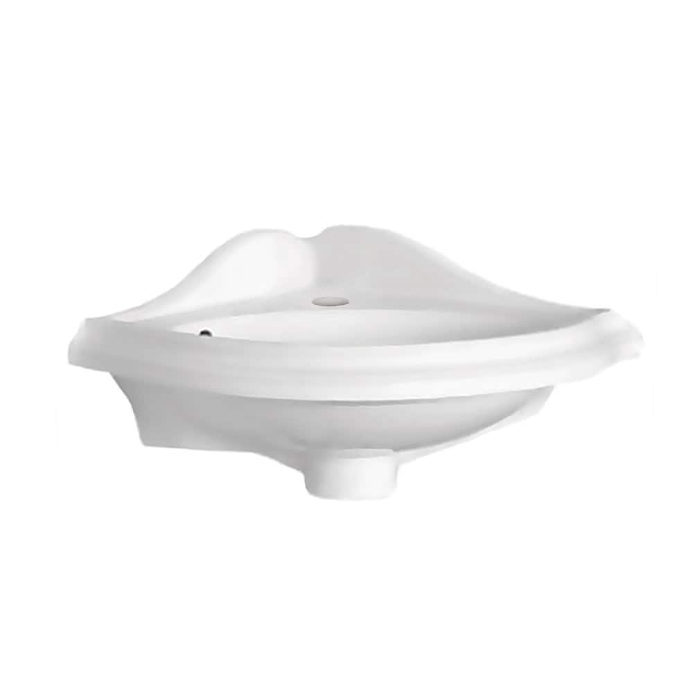 Whitehaus China 17-1/4" Wall Mounted Corner Bathroom Sink with Single