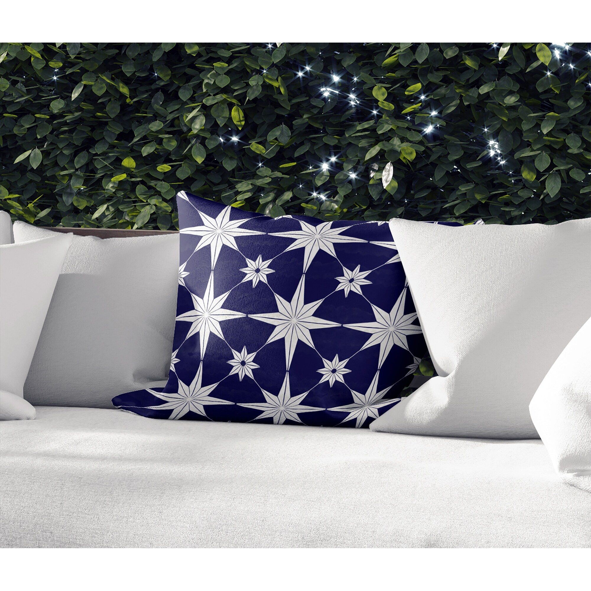 STAR STRUCK NAVY Double Sided Indoor|Outdoor Pillow By Kavka Designs