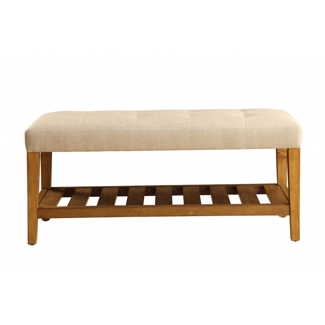 40' X 16' X 18' Beige And Oak Simple Bench