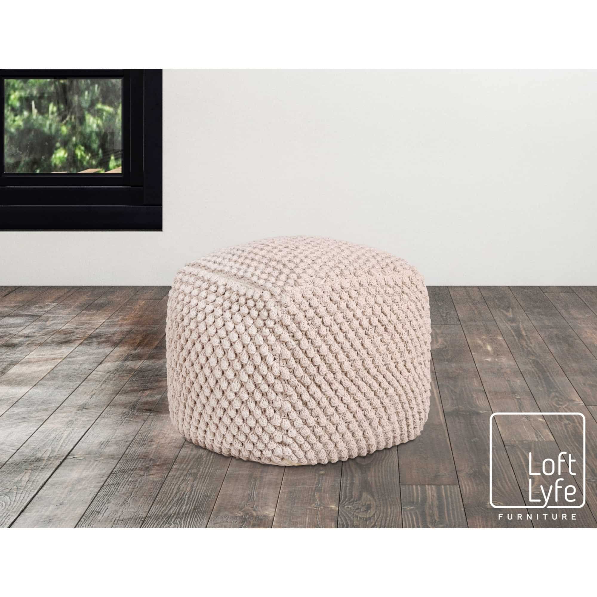 Anvi Hand Knitted Pouf