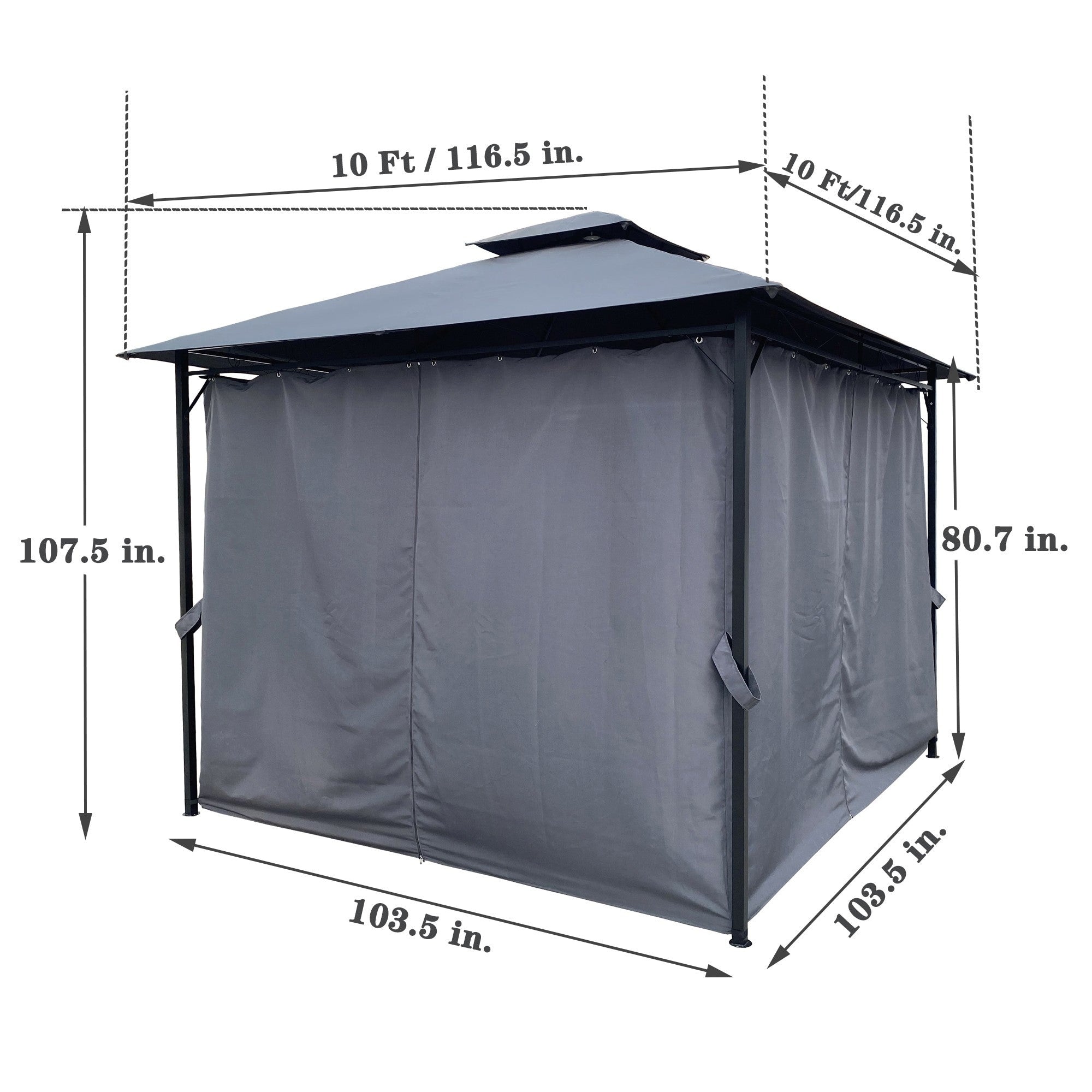 10' X 10' Steel Polyester Soft-Top Outdoor Canopy Gazebo Patio Tent